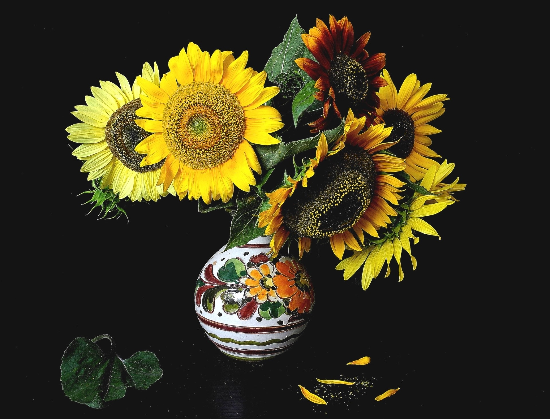 Download mobile wallpaper Still Life, Flower, Vase, Sunflower, Yellow Flower, Man Made for free.