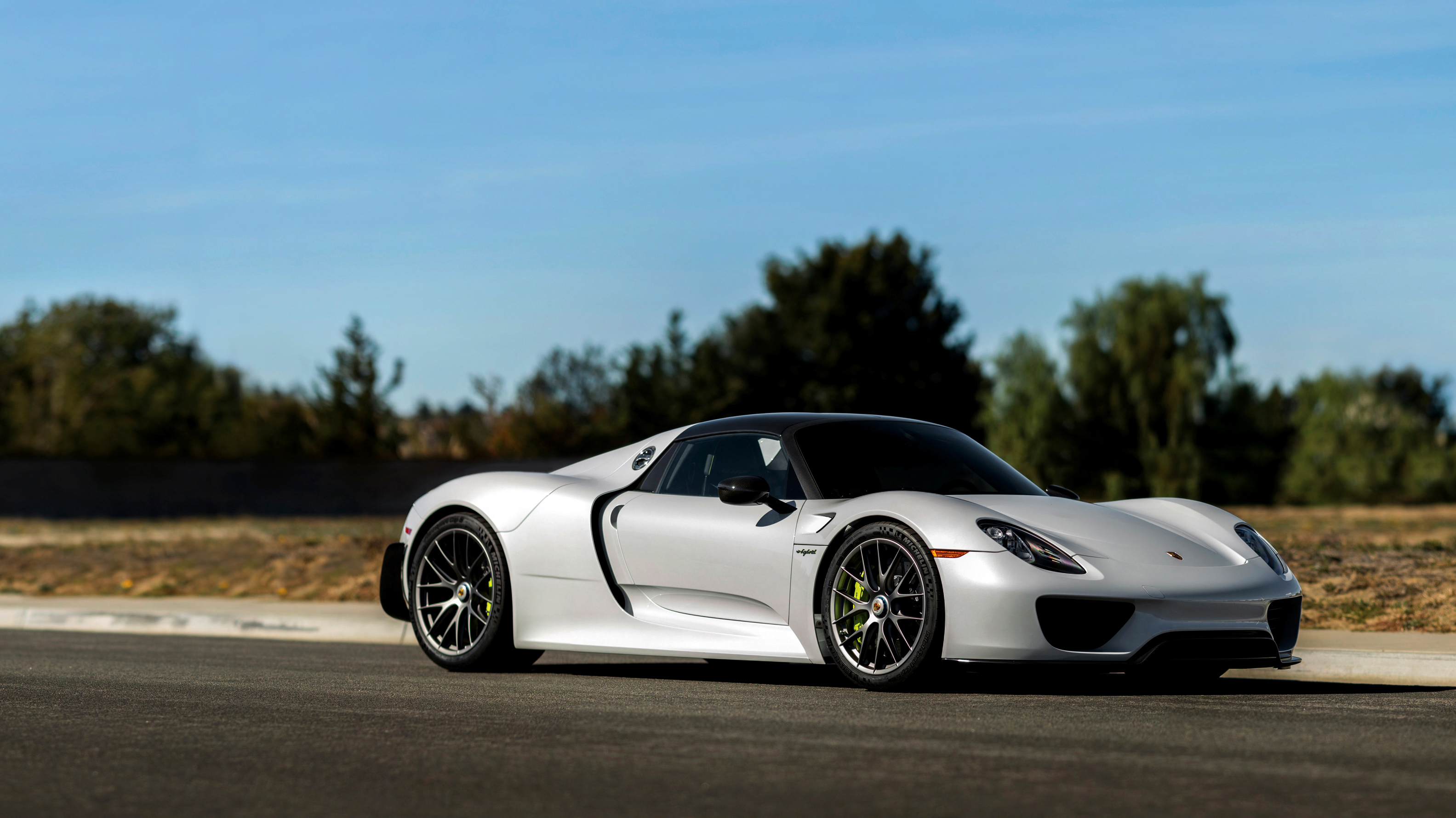 Laden Sie das Porsche, Autos, Supersportwagen, Fahrzeuge, Weißes Auto, Porsche 918 Spyder-Bild kostenlos auf Ihren PC-Desktop herunter