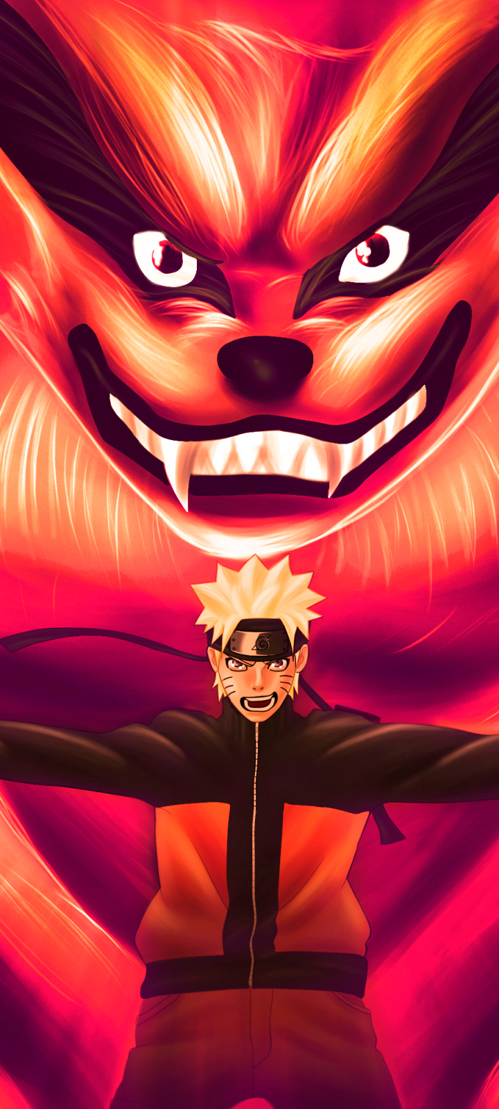 Download mobile wallpaper Anime, Naruto, Naruto Uzumaki, Kurama (Naruto) for free.
