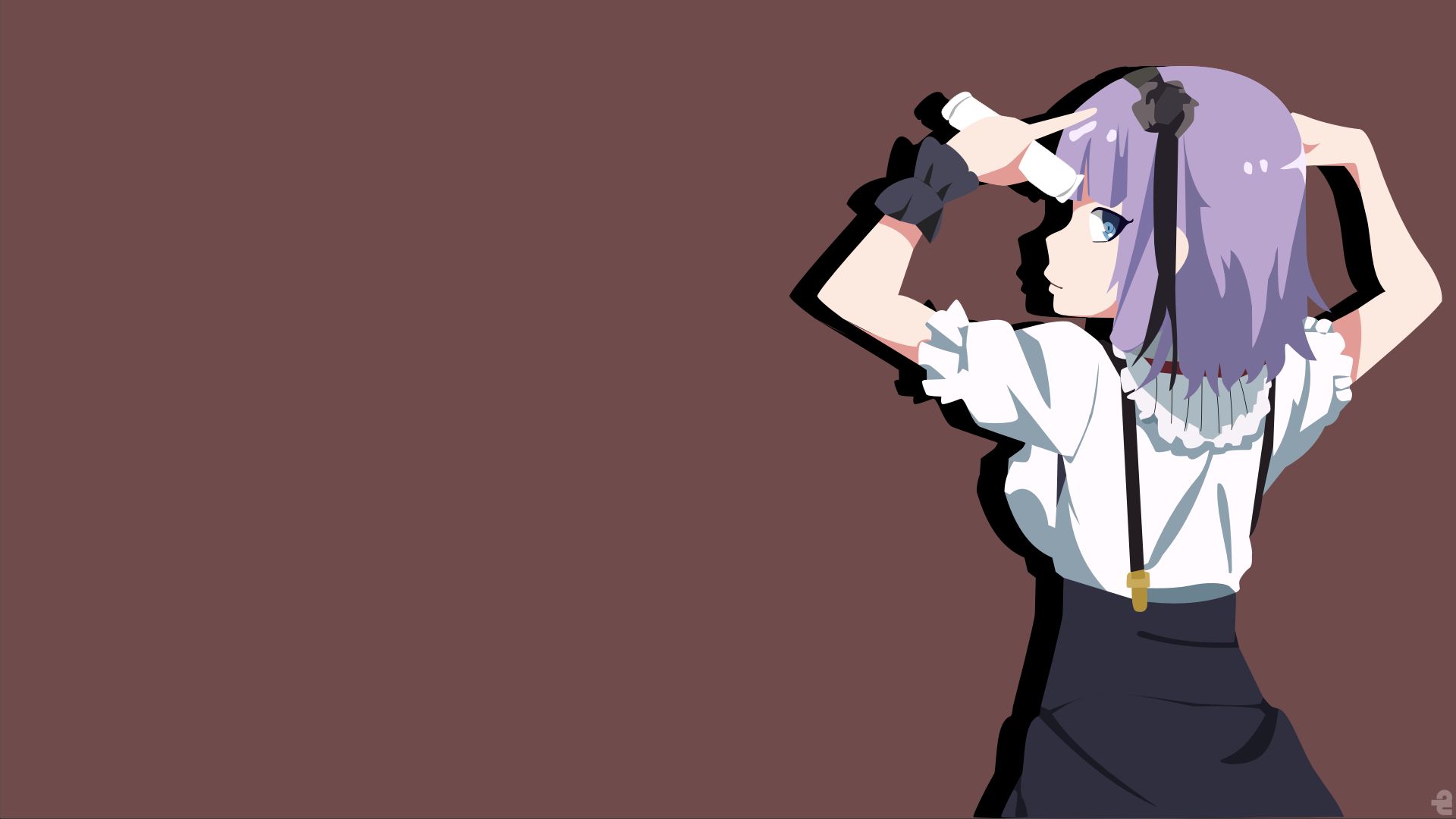 anime, dagashi kashi, blue eyes, headband, minimalist, purple hair, shidare hotaru, skirt