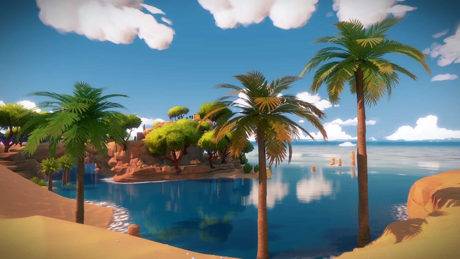 video game, the witness, palm tree