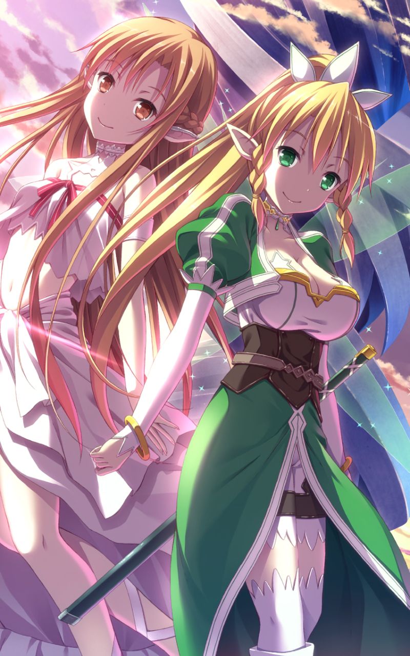 Descarga gratuita de fondo de pantalla para móvil de Sword Art Online, Animado, Asuna Yuuki, Leafa (Arte De Espada En Línea).