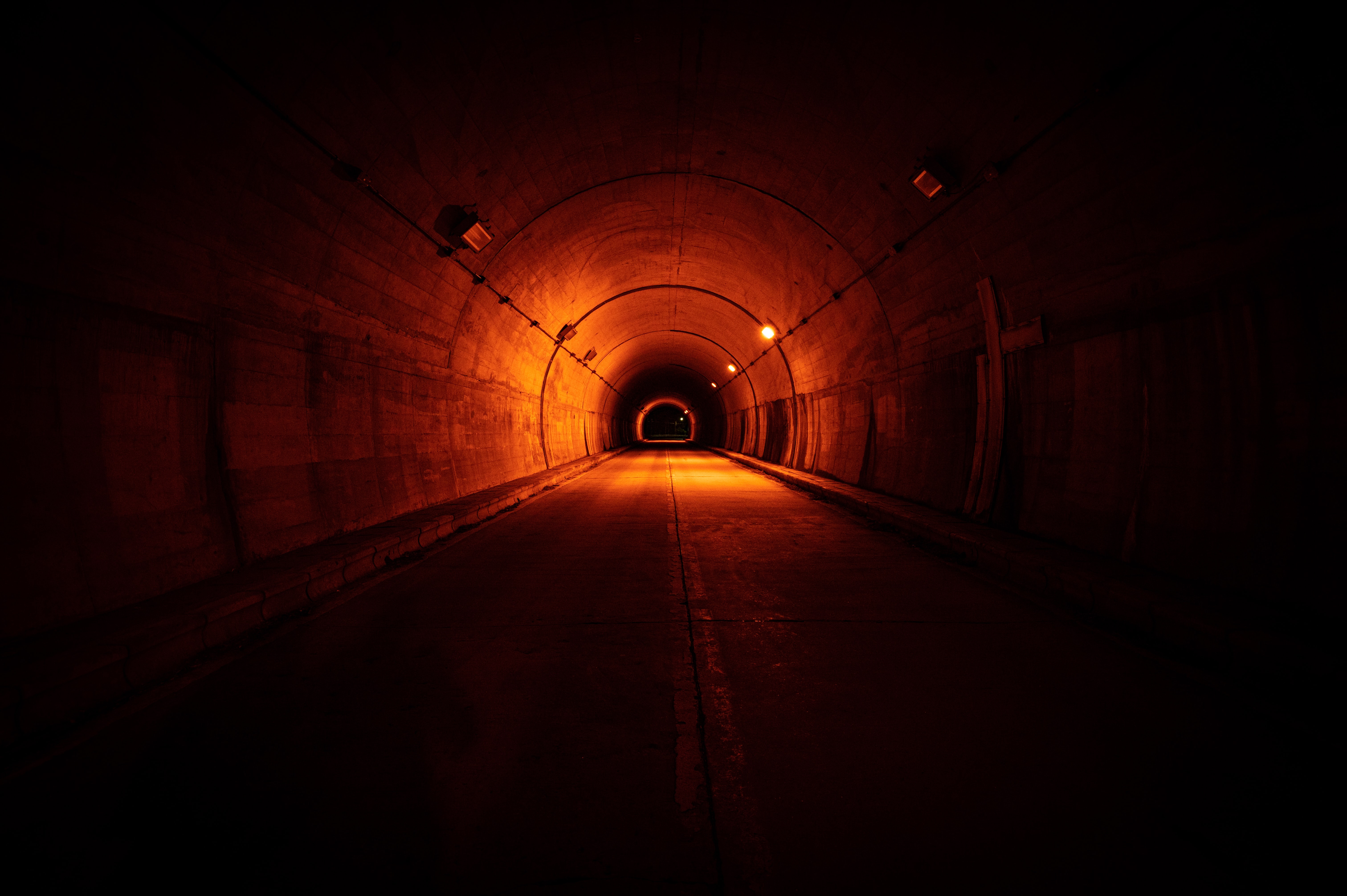 tunnel, road, dark, backlight, illumination FHD, 4K, UHD