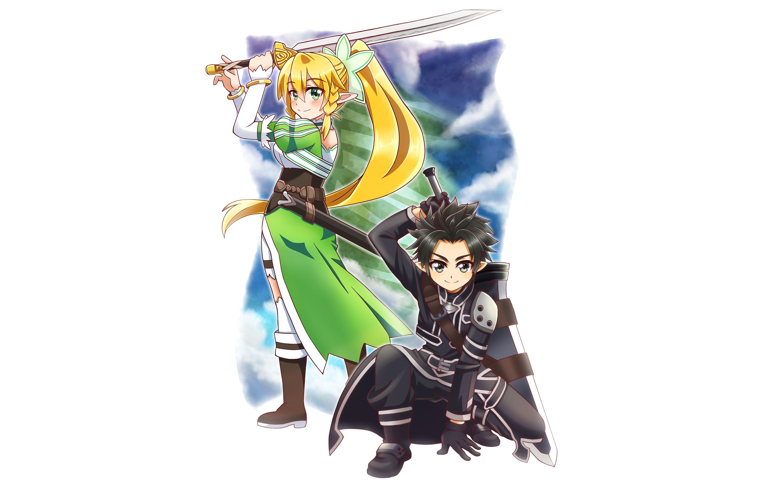 Handy-Wallpaper Animes, Sword Art Online, Kirito (Schwertkunst Online), Kazuto Kirigaya, Suguha Kirigaya, Leafa (Schwertkunst Online) kostenlos herunterladen.