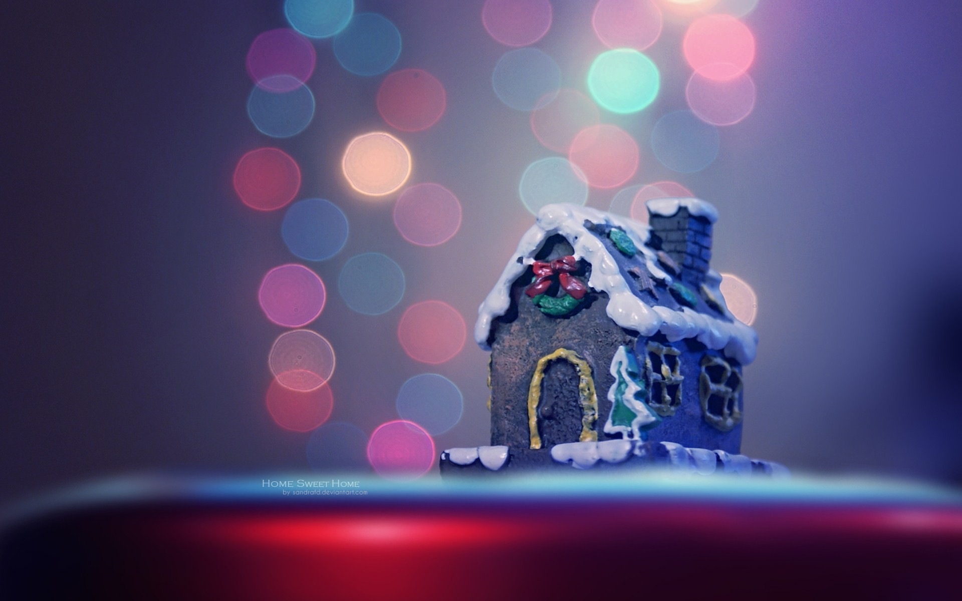 Laden Sie das Feiertage, Weihnachten, Haus, Kuchen, Bokeh, Weihnachtsbeleuchtung-Bild kostenlos auf Ihren PC-Desktop herunter
