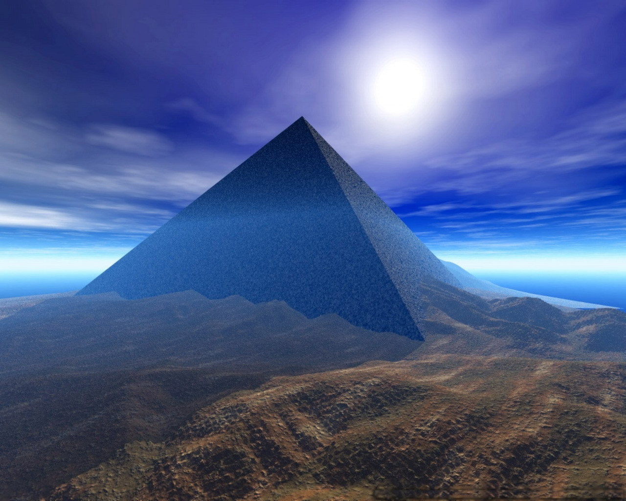 pyramids, background, blue