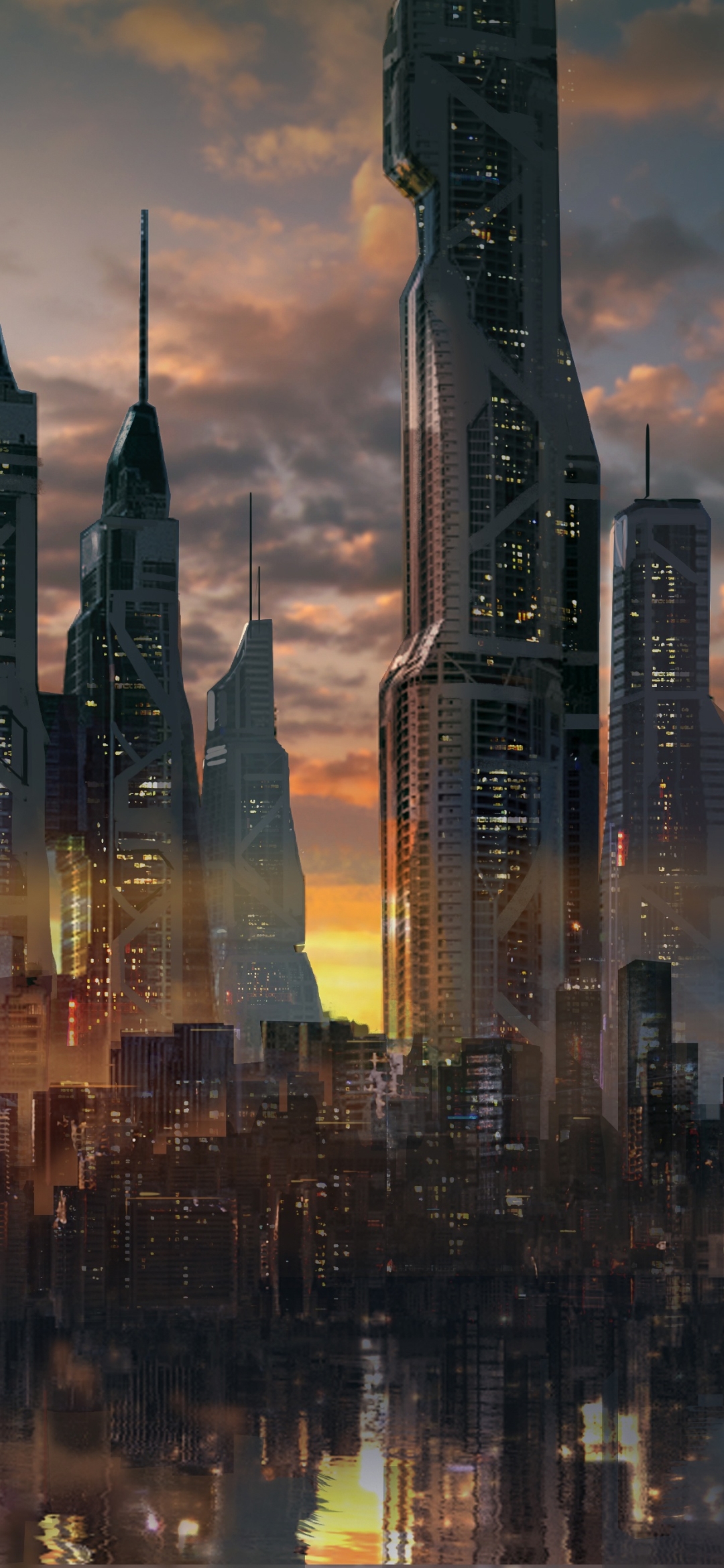 Download mobile wallpaper City, Skyscraper, Building, Sci Fi, Futuristic for free.