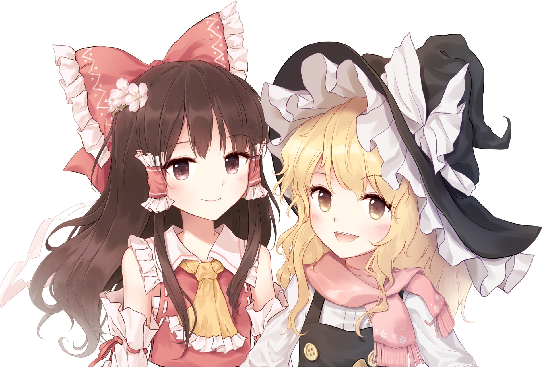 Baixe gratuitamente a imagem Anime, Touhou, Reimu Hakurei, Marisa Kirisame na área de trabalho do seu PC