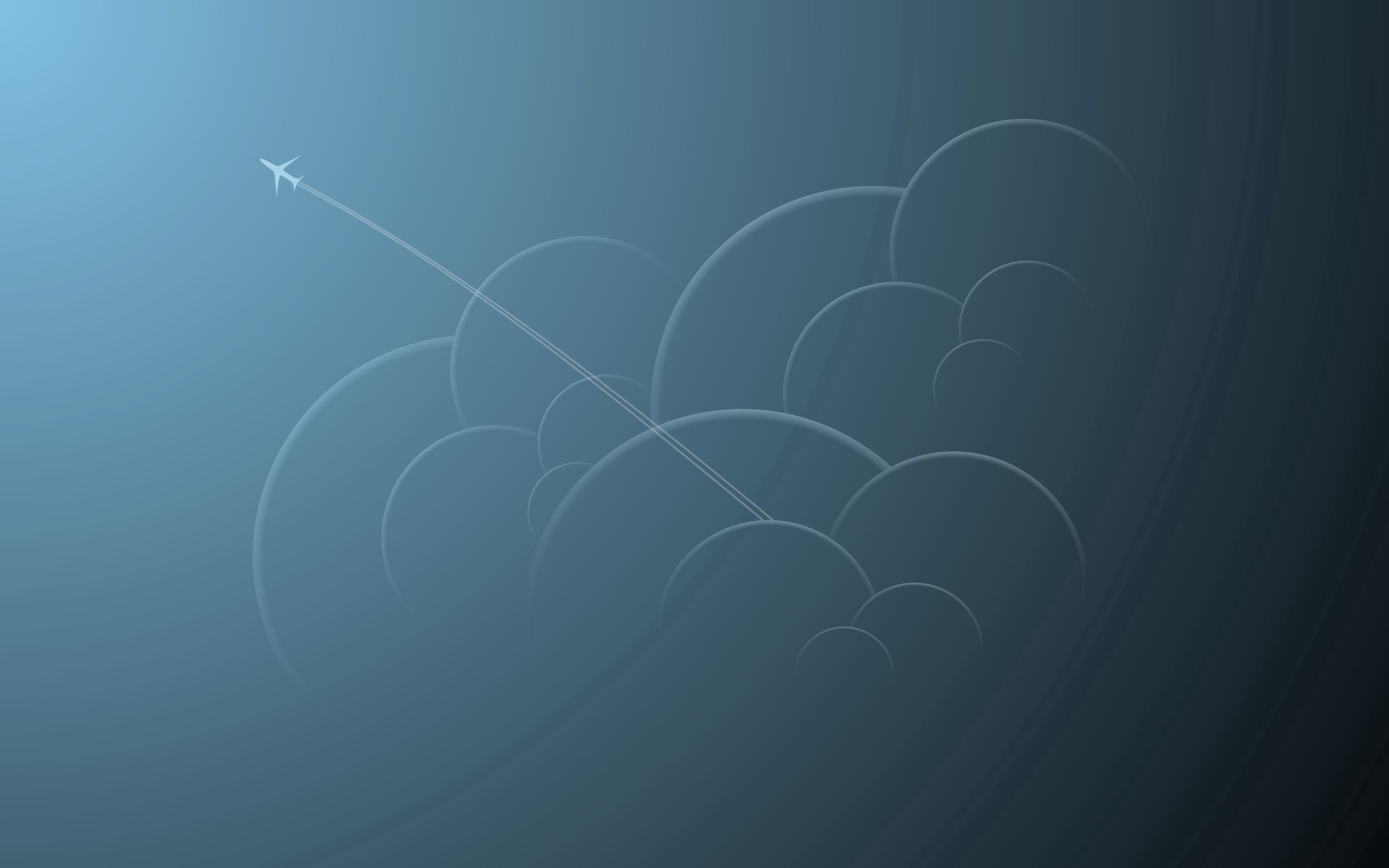 clouds, vector, plane, picture, drawing, flight, airplane