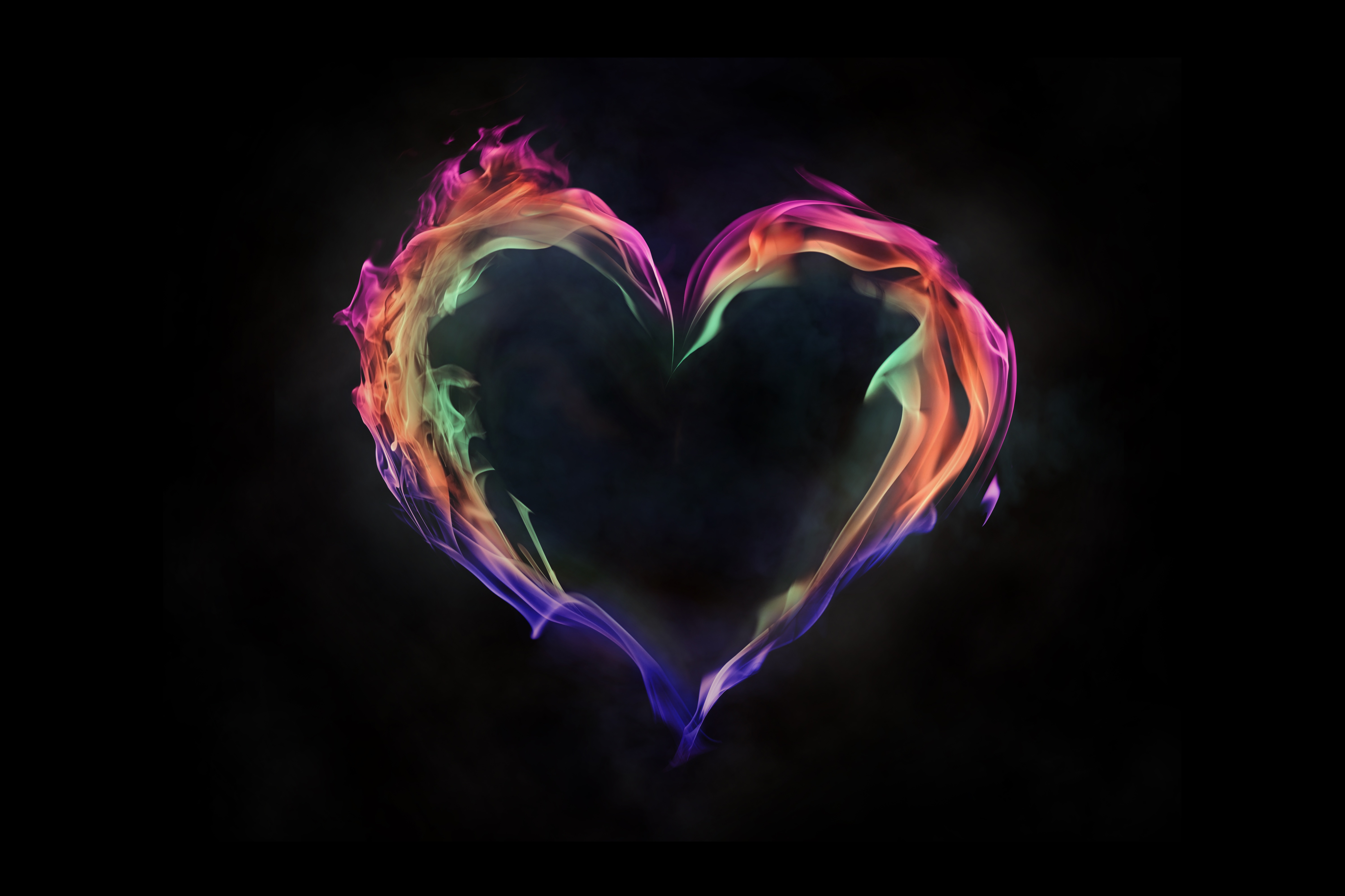Free download wallpaper Love, Flame, Colors, Heart, Artistic on your PC desktop