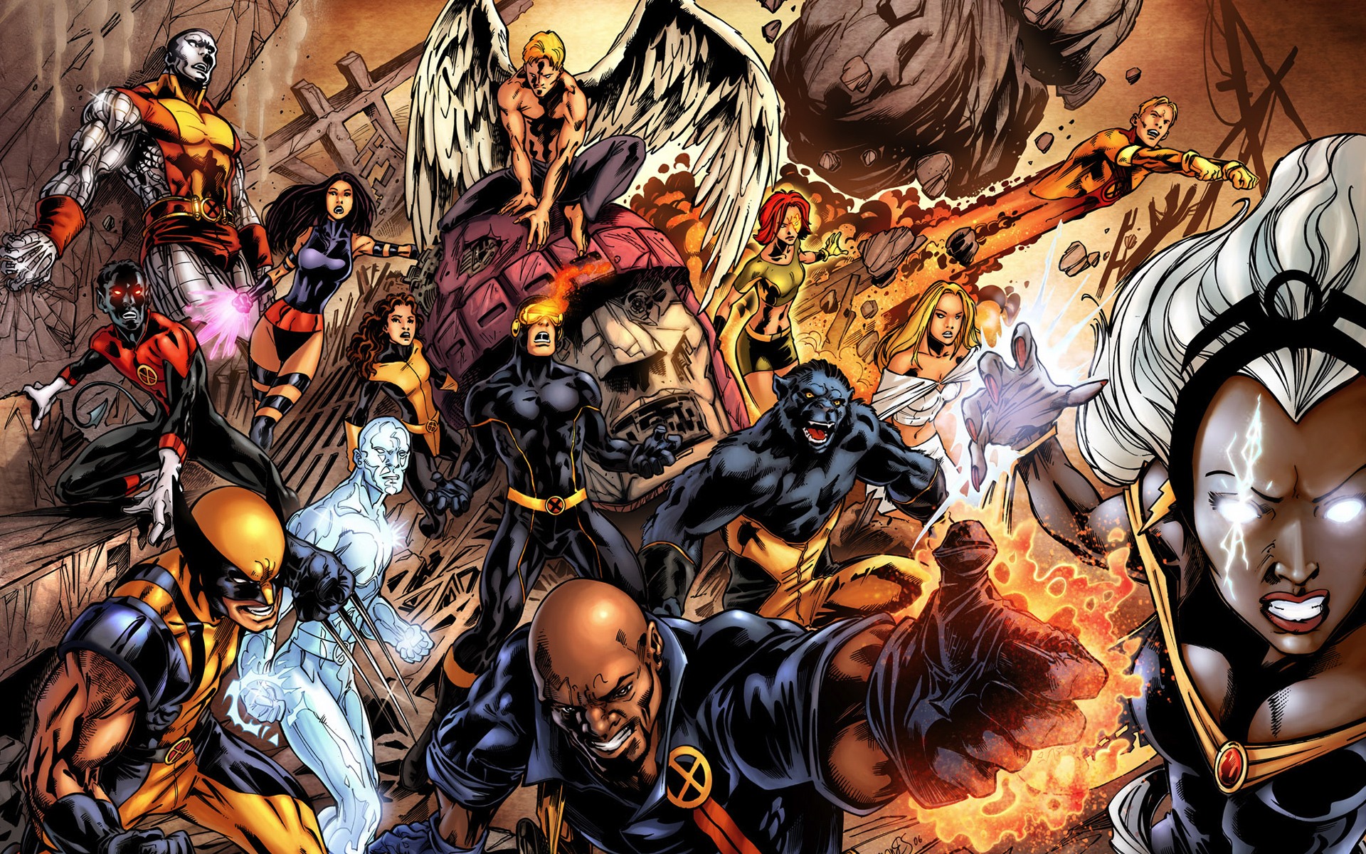 comics, x men, beast (marvel comics), colossus, cyclops (marvel comics), nightcrawler (marvel comics), wolverine