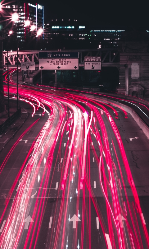 Download mobile wallpaper Night, Light, Road, Photography, Time Lapse for free.