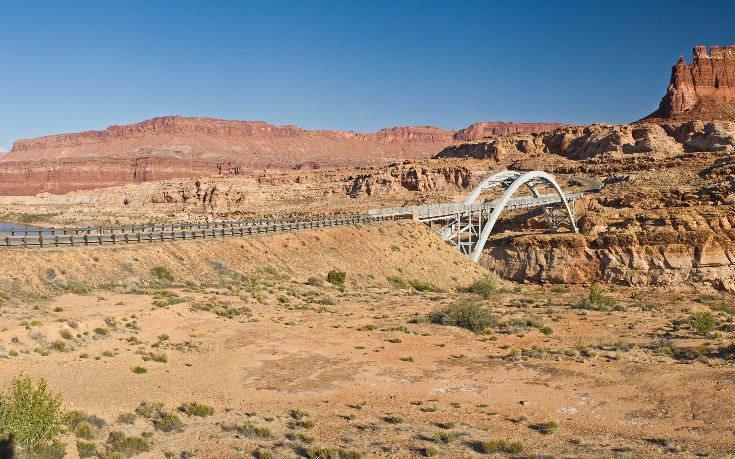 desert, nature, road, bridge, canyons mobile wallpaper
