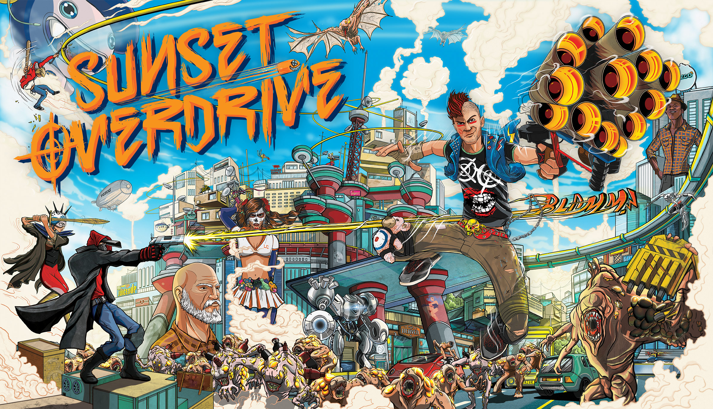 Die besten Sunset Overdrive-Hintergründe für den Telefonbildschirm