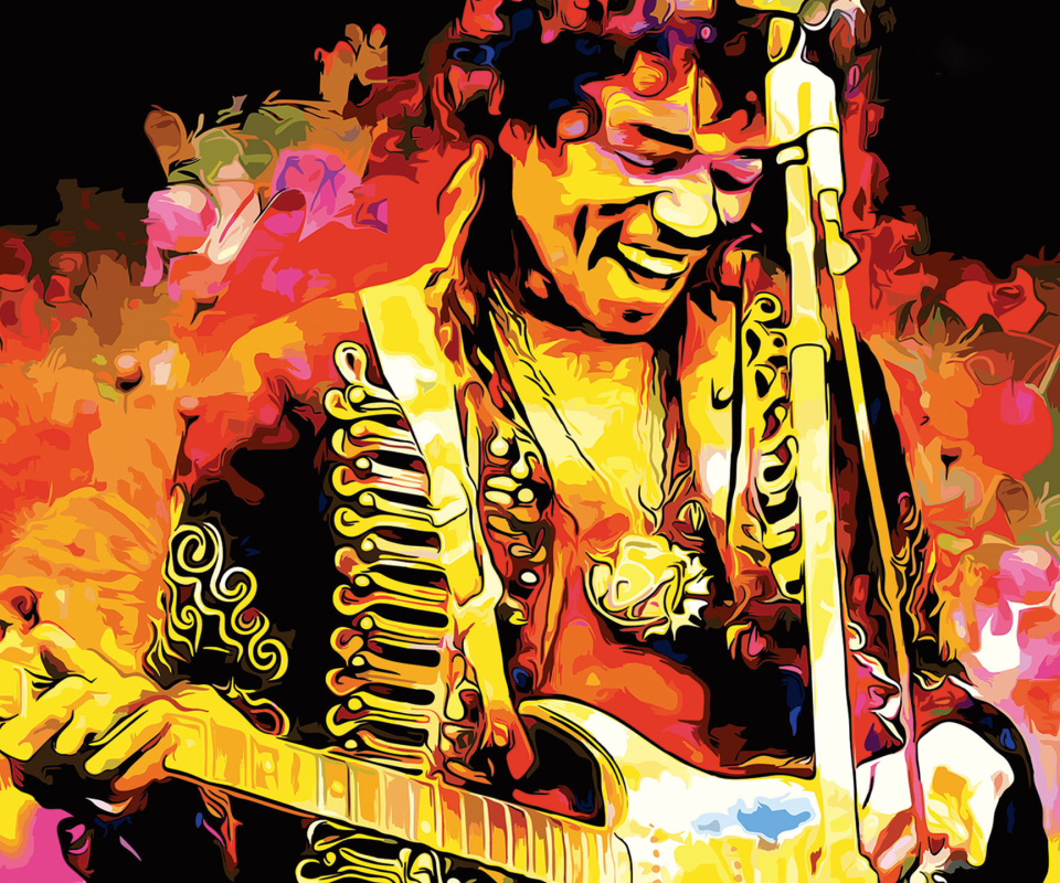 Handy-Wallpaper Musik, Farben, Gitarre, Bunt, Jimi Hendrix kostenlos herunterladen.