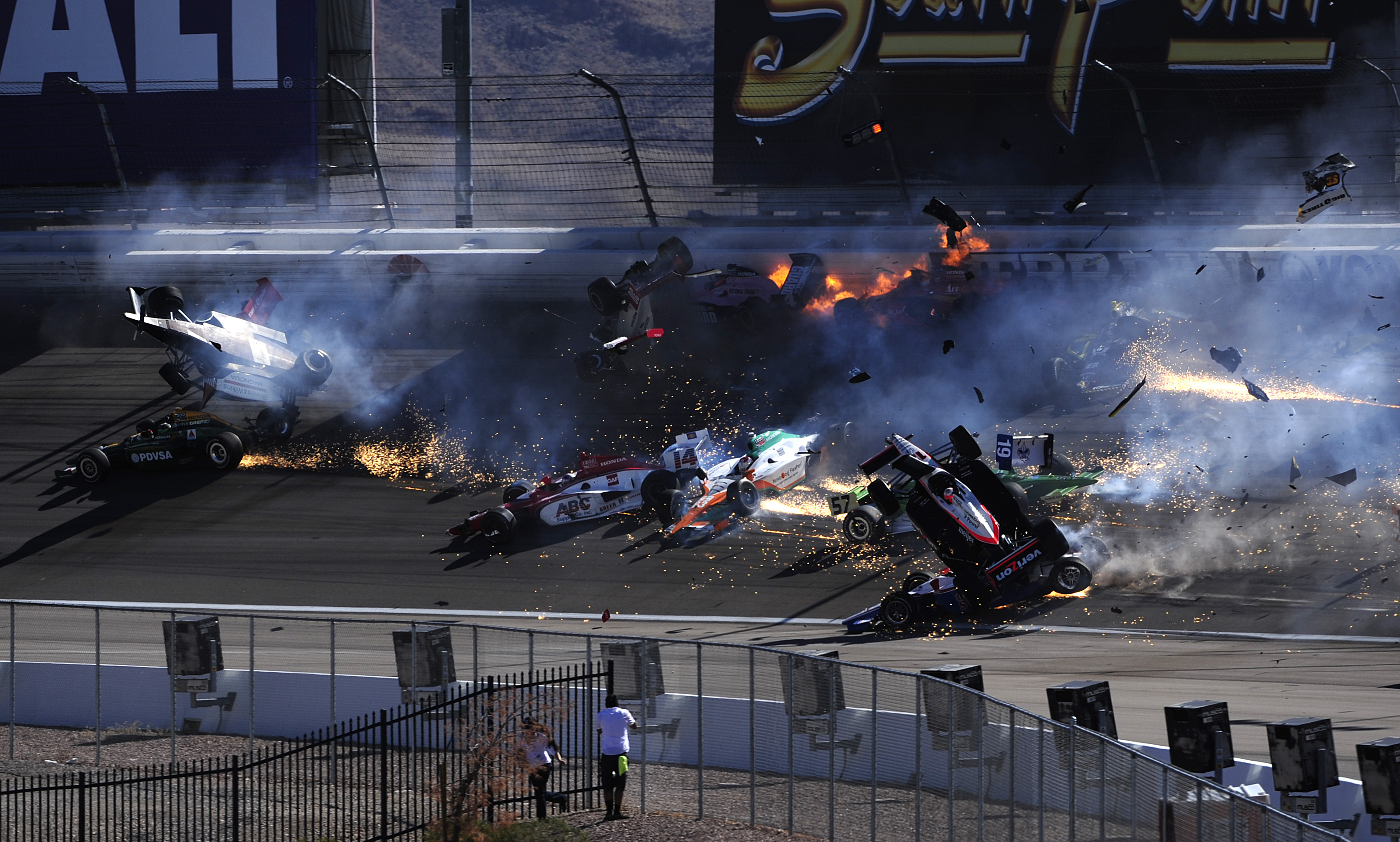 vehicles, crash, formula 1, race car, smoke