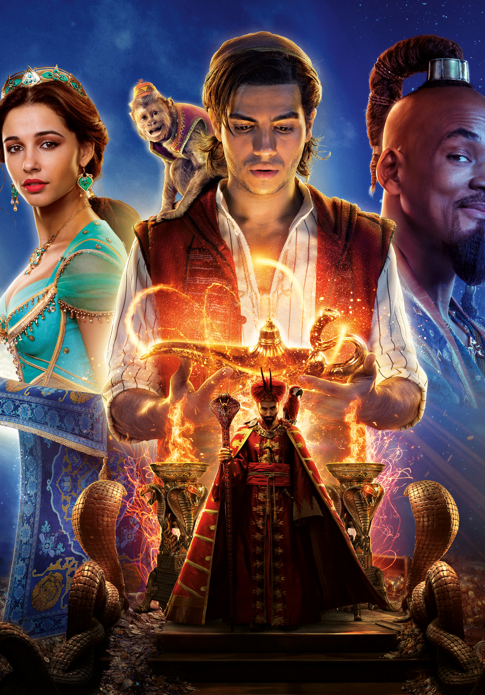Download mobile wallpaper Will Smith, Movie, Naomi Scott, Princess Jasmine, Aladdin, Aladdin (2019), Mena Massoud for free.