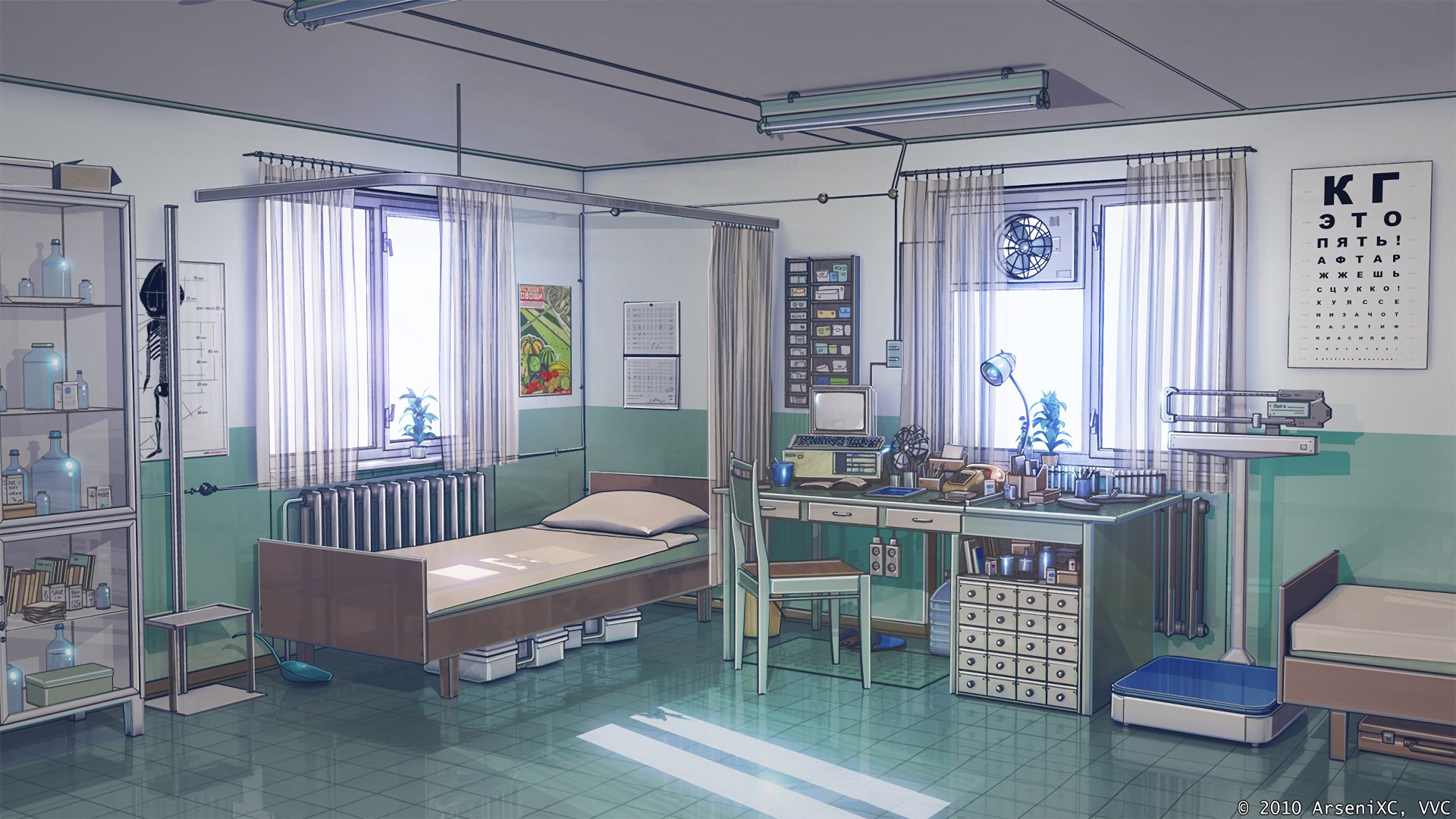 hospital, anime, everlasting summer, room