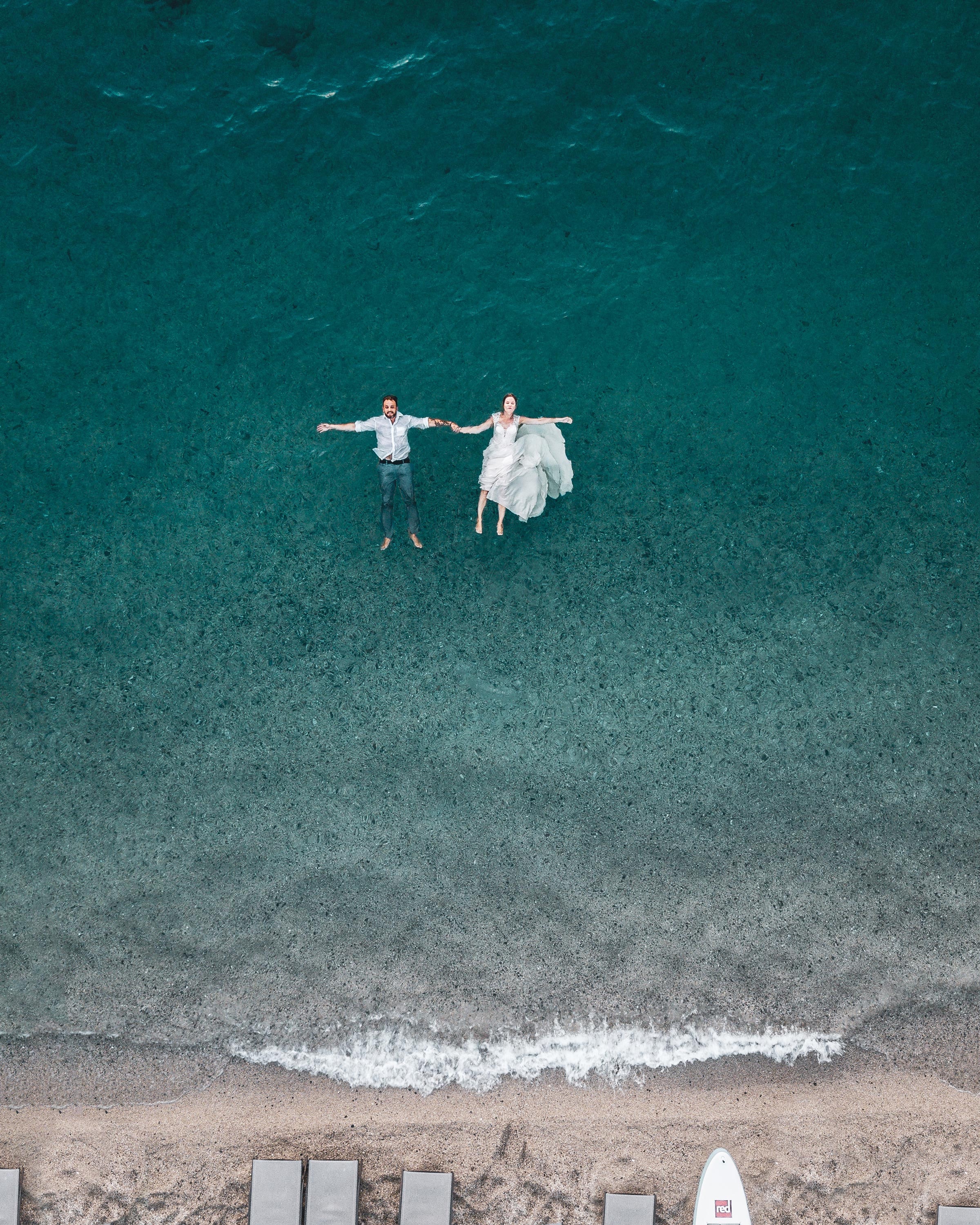 Free download wallpaper View From Above, Pair, Water, Couple, Romance, Love on your PC desktop