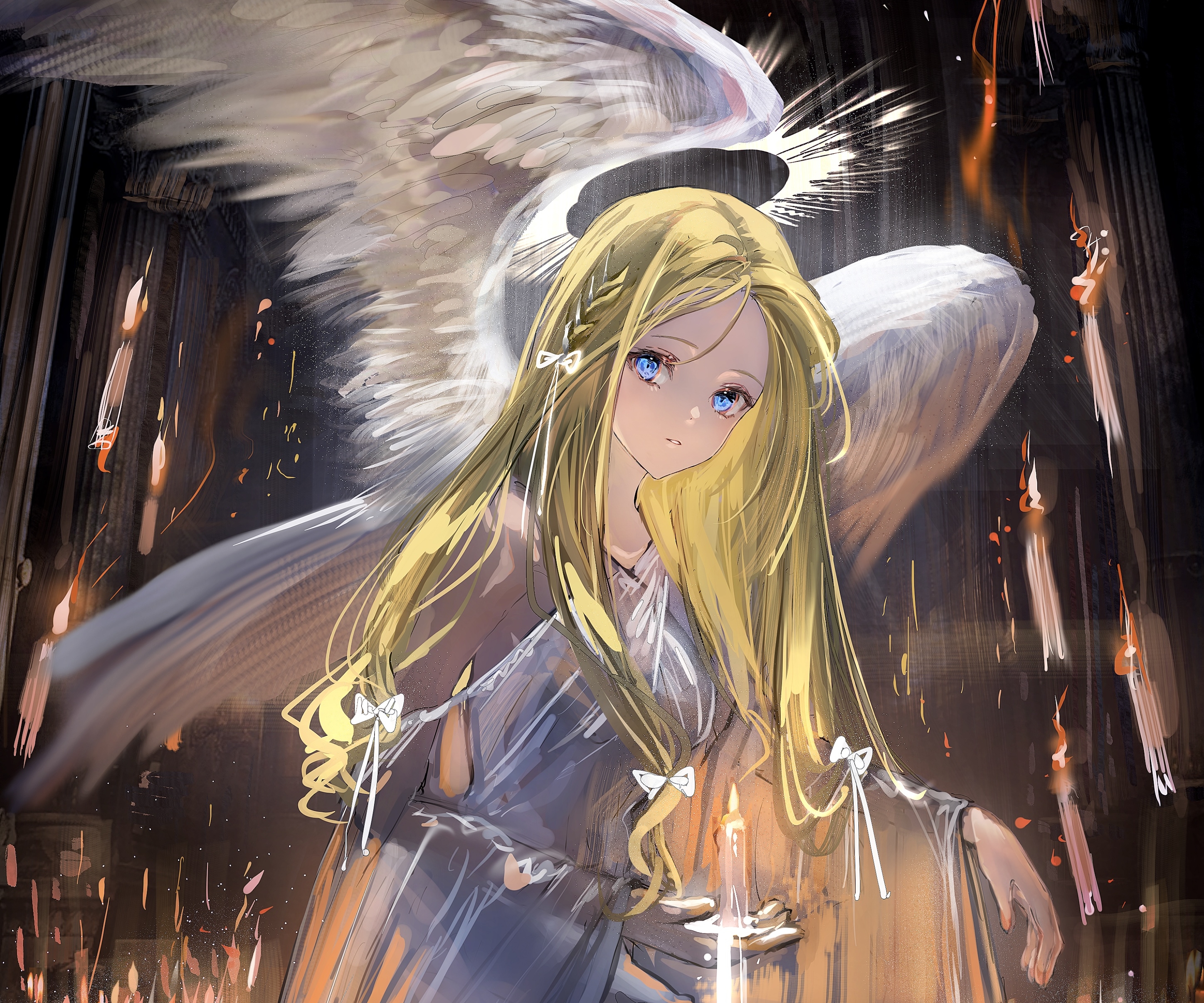 Download mobile wallpaper Anime, Angel, Blonde for free.