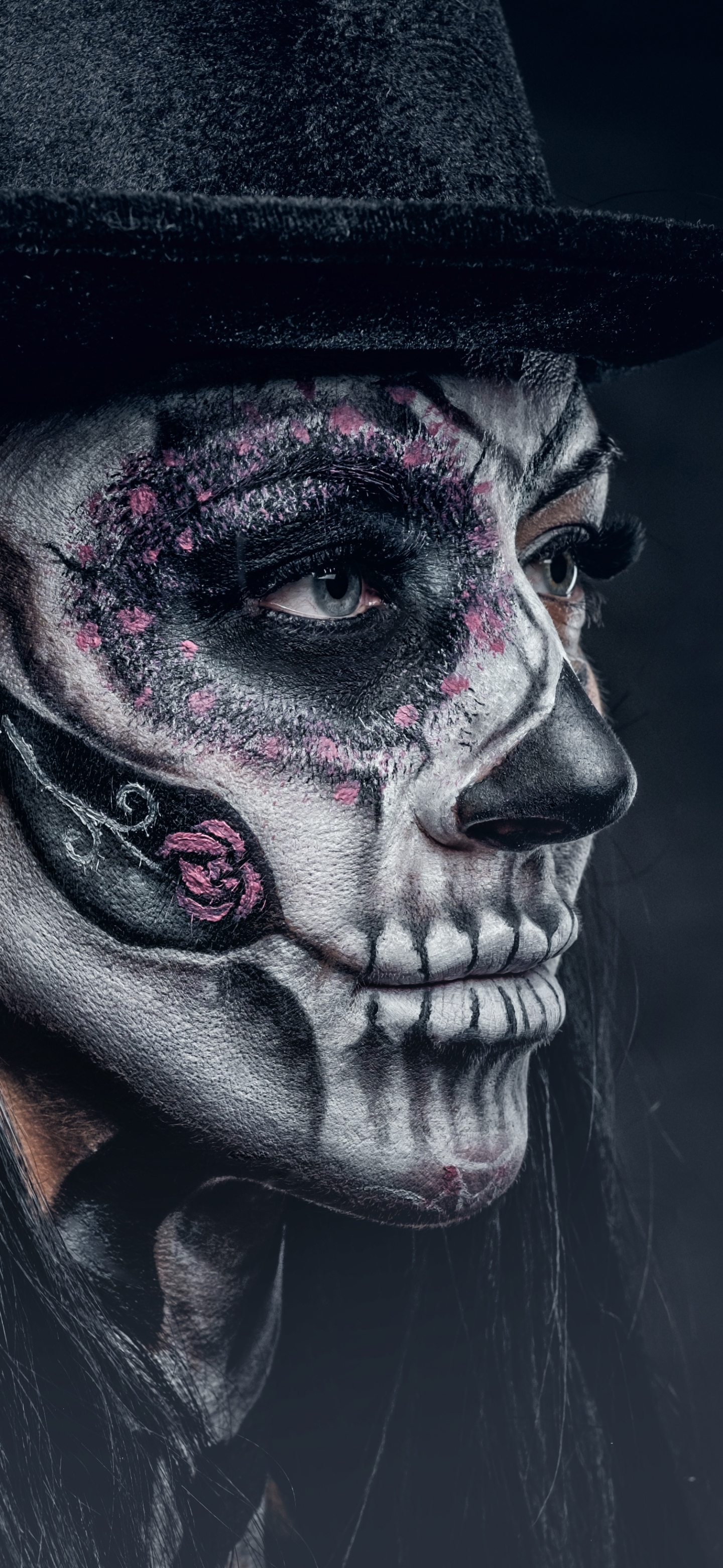 Download mobile wallpaper Artistic, Face, Makeup, Sugar Skull for free.