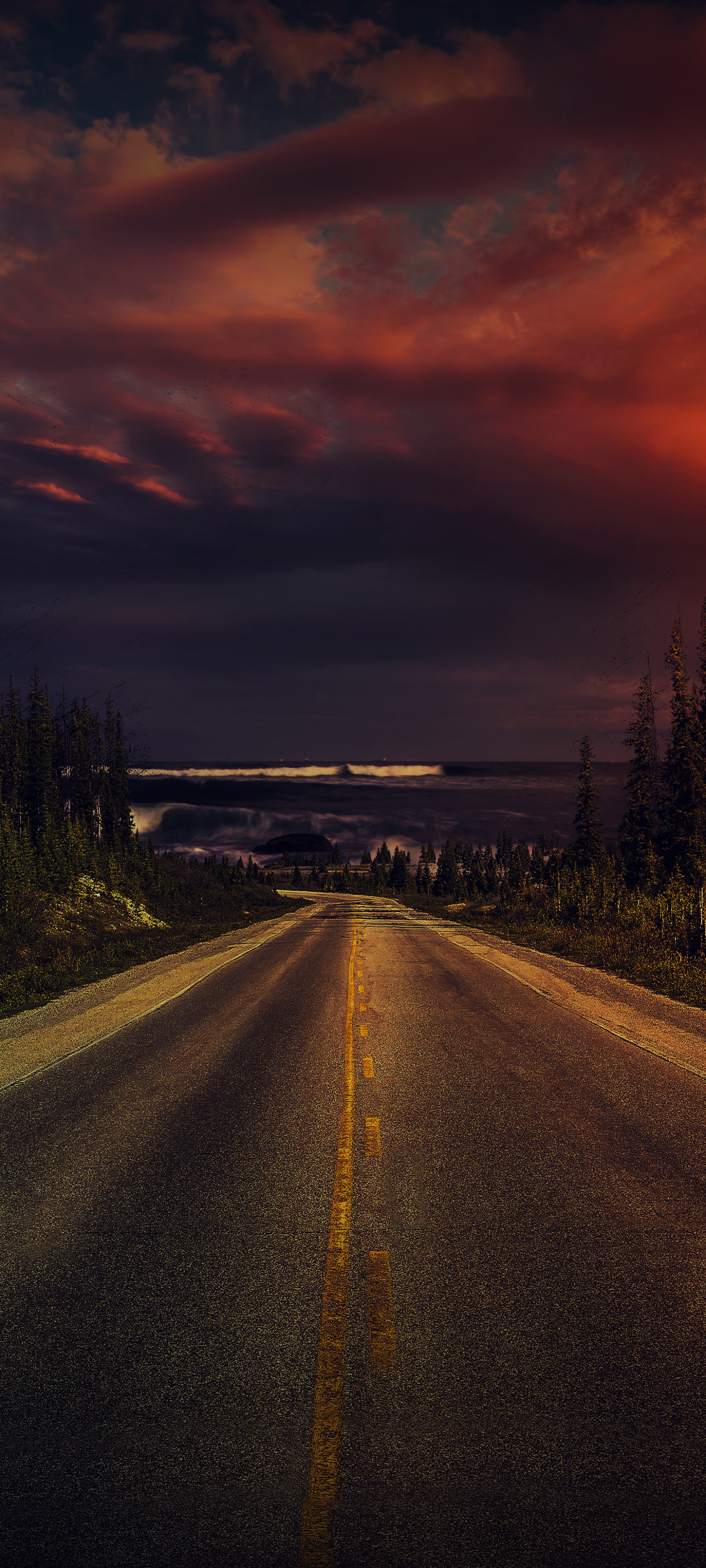 Download mobile wallpaper Landscape, Nature, Horizon, Road, Man Made for free.