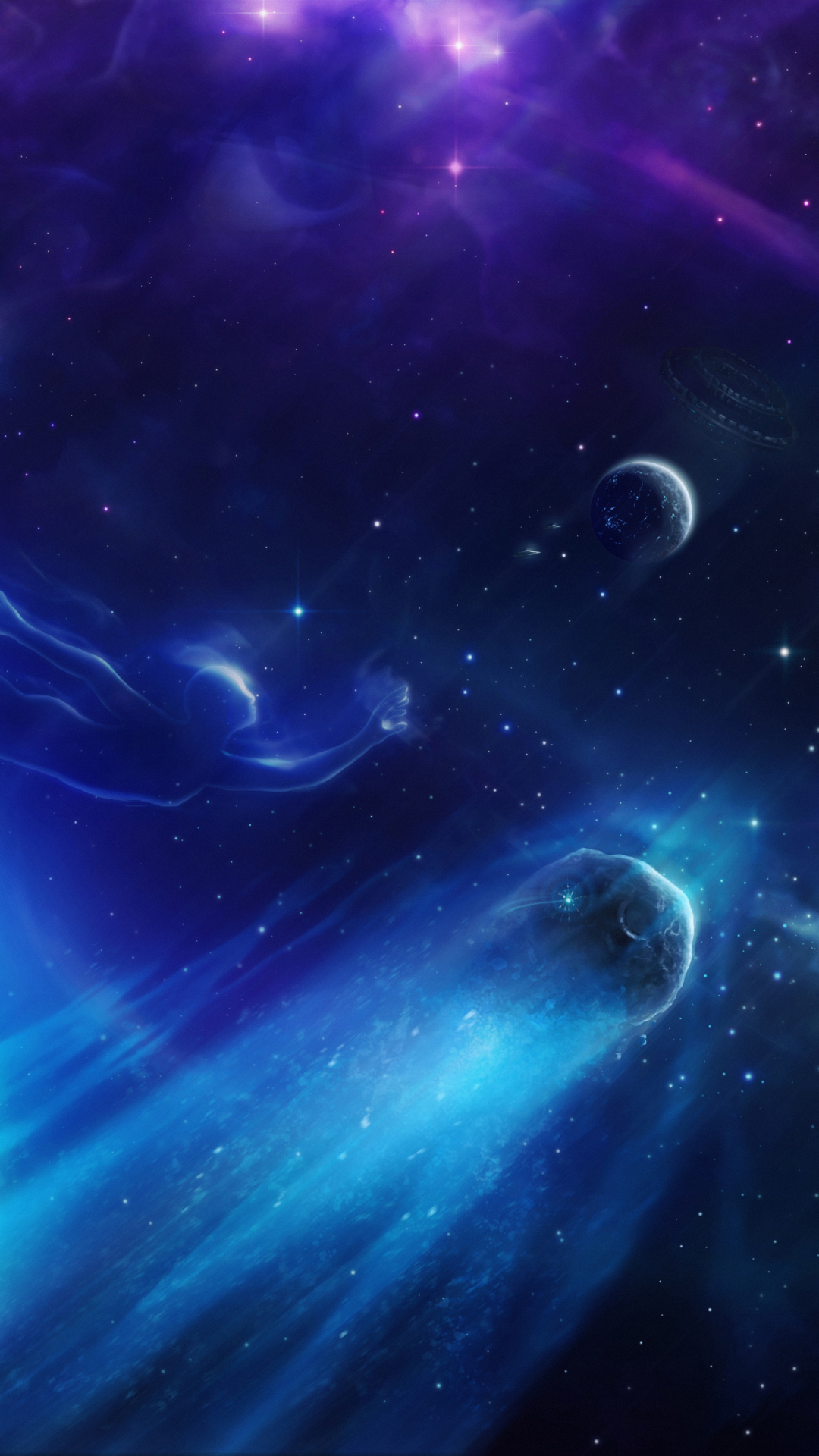 Descarga gratuita de fondo de pantalla para móvil de Violeta, Nebulosa, Espacio, Púrpura, Planeta, Ciencia Ficción, Astronave, Nave Espacial.