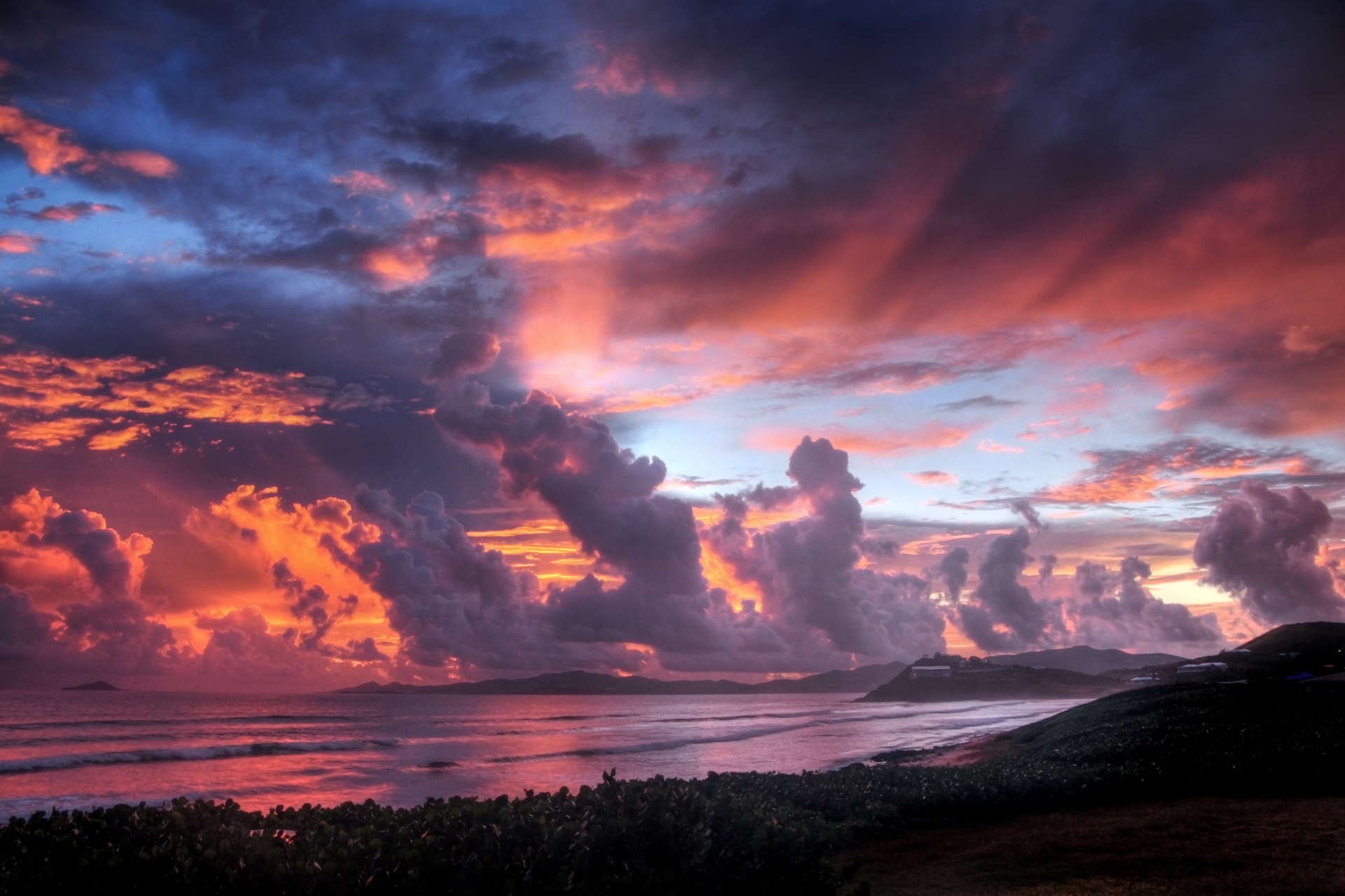 PC Wallpapers earth, sunset, cloud, coastline, pastel, scenic, shore, sky