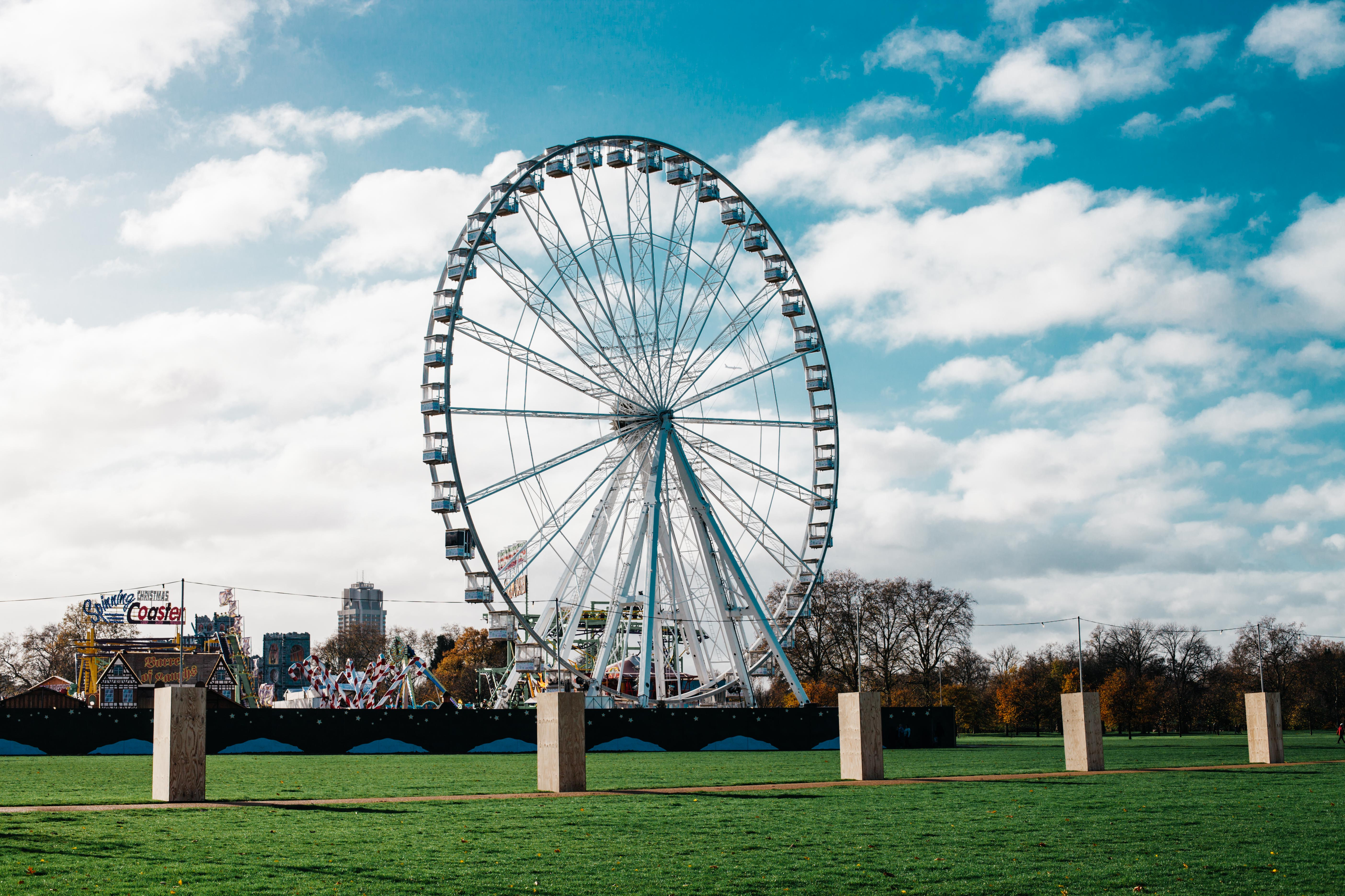 cities, park, ferris wheel, attraction