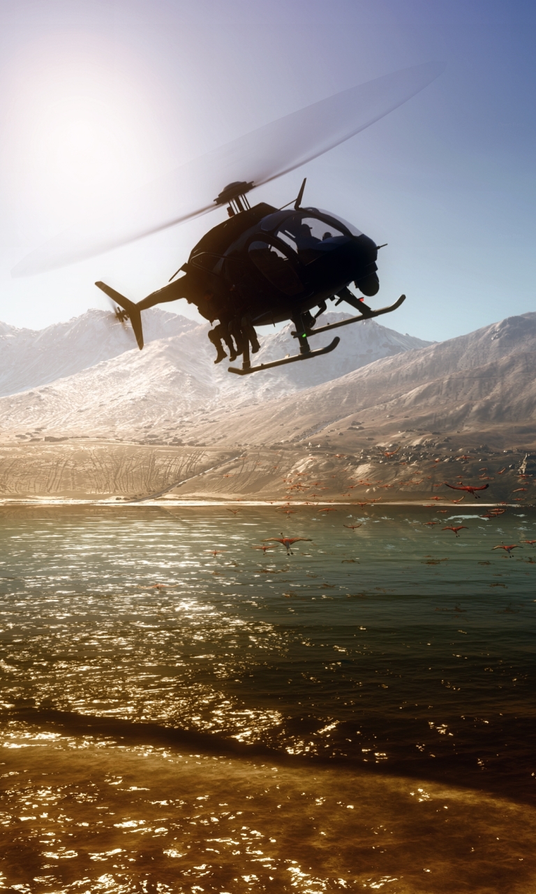 Descarga gratuita de fondo de pantalla para móvil de Helicóptero, Videojuego, Tierras Salvajes De Ghost Recon De Tom Clancy.