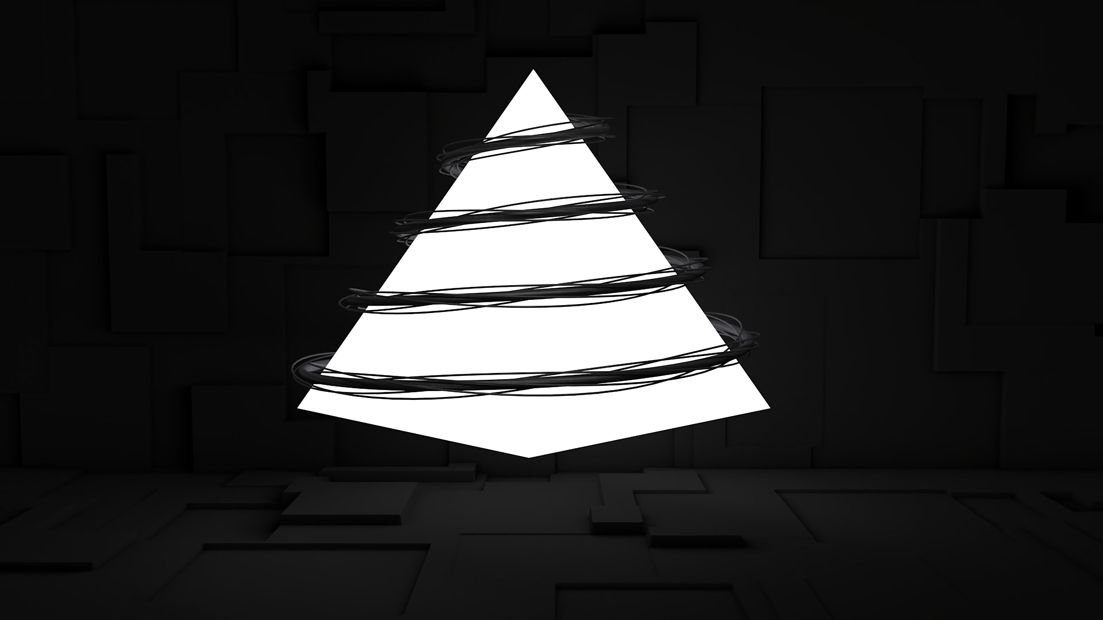Скачать картинку Пирамида, Спираль, Объем, Свечение, Поверхность, 3D в телефон бесплатно.