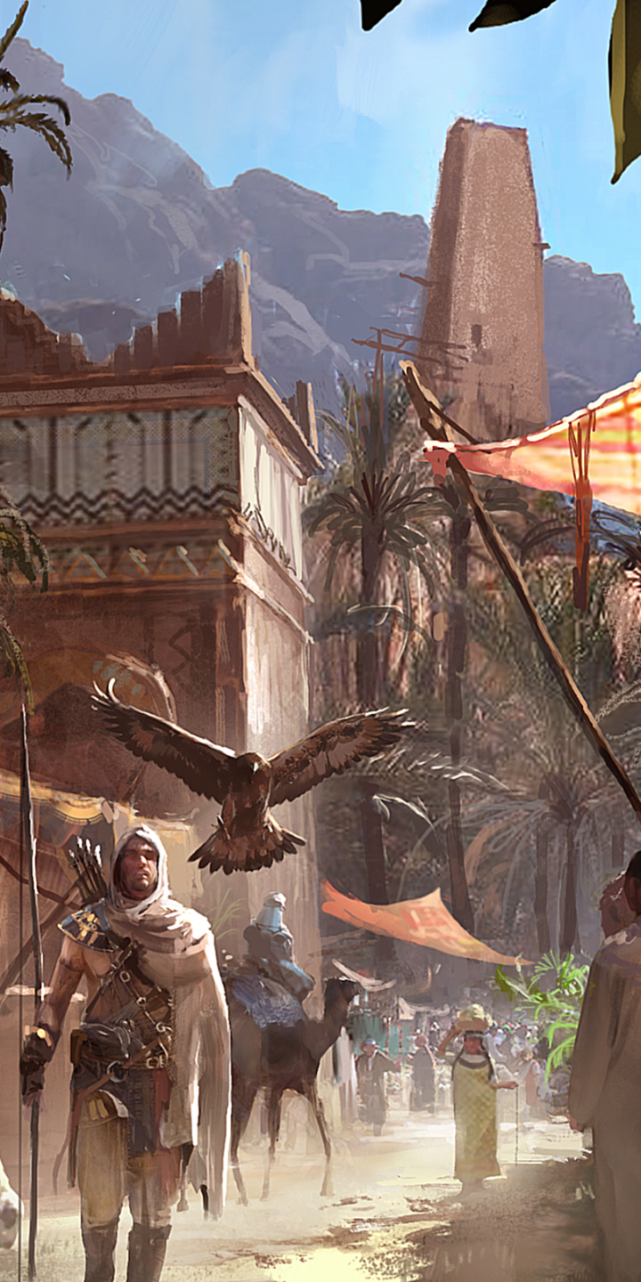 Download mobile wallpaper Assassin's Creed, Video Game, Assassin's Creed Origins, Senu (Assassin's Creed), Bayek Of Siwa for free.