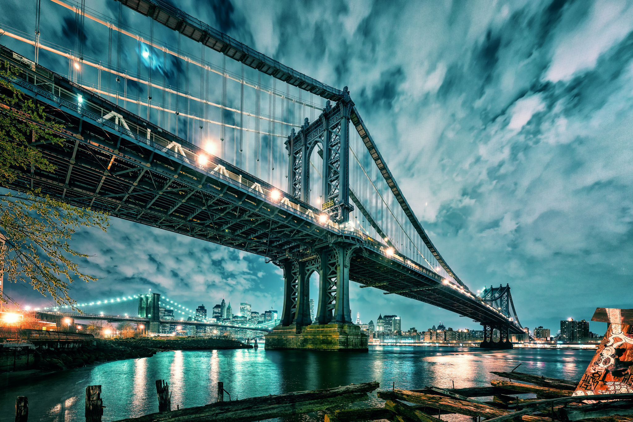 286242 скачать картинку сделано человеком, манхэттенский мост, нью йорк, мосты - обои и заставки бесплатно