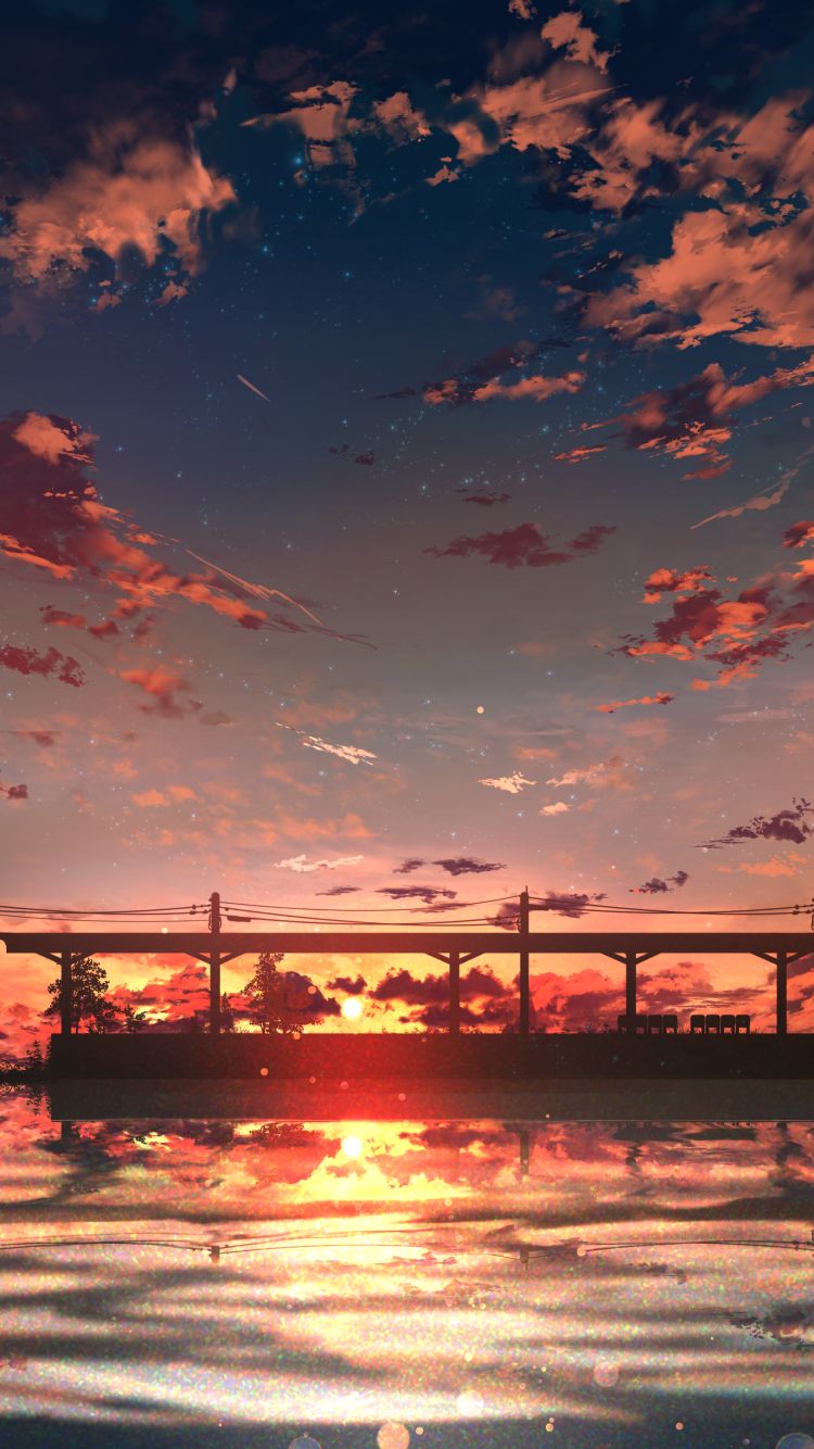 Baixar papel de parede para celular de Anime, Pôr Do Sol, Céu, Aurora gratuito.