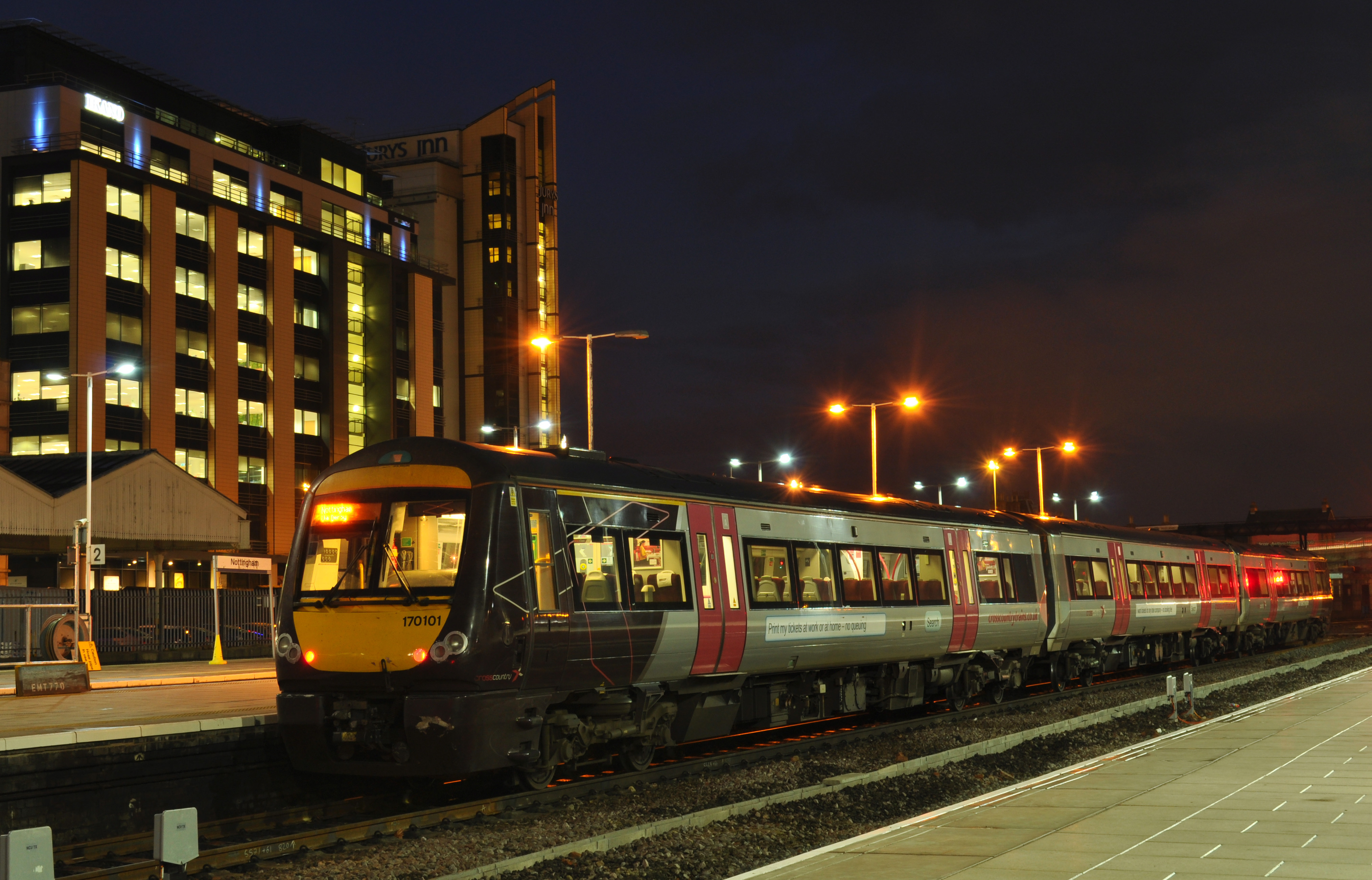 vehicles, train, nottingham, station, train station