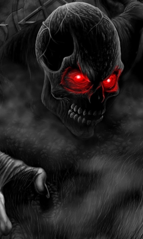 Download mobile wallpaper Dark, Creepy, Skull for free.