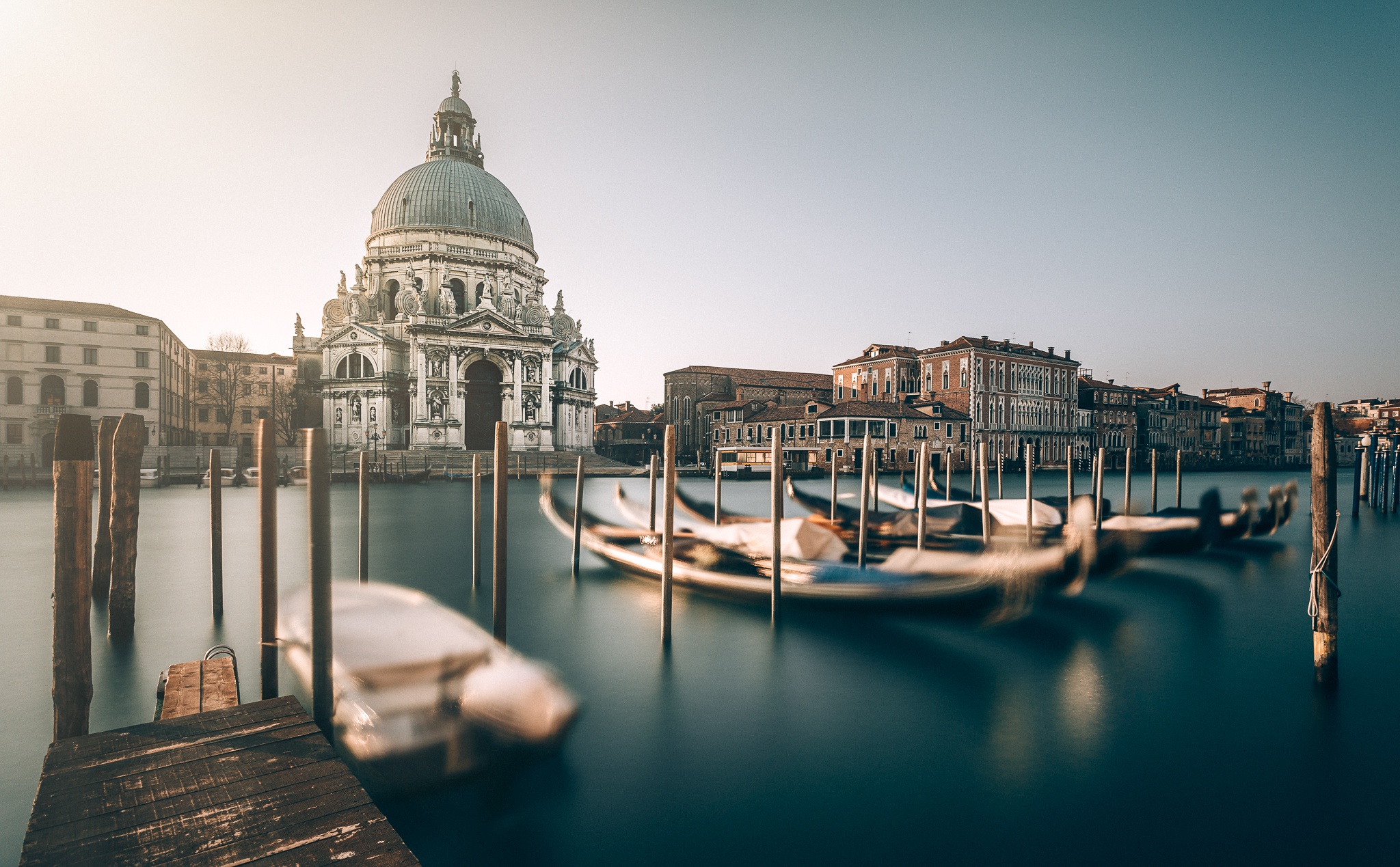 Download mobile wallpaper Cities, Italy, Venice, Building, Dome, Gondola, Man Made for free.