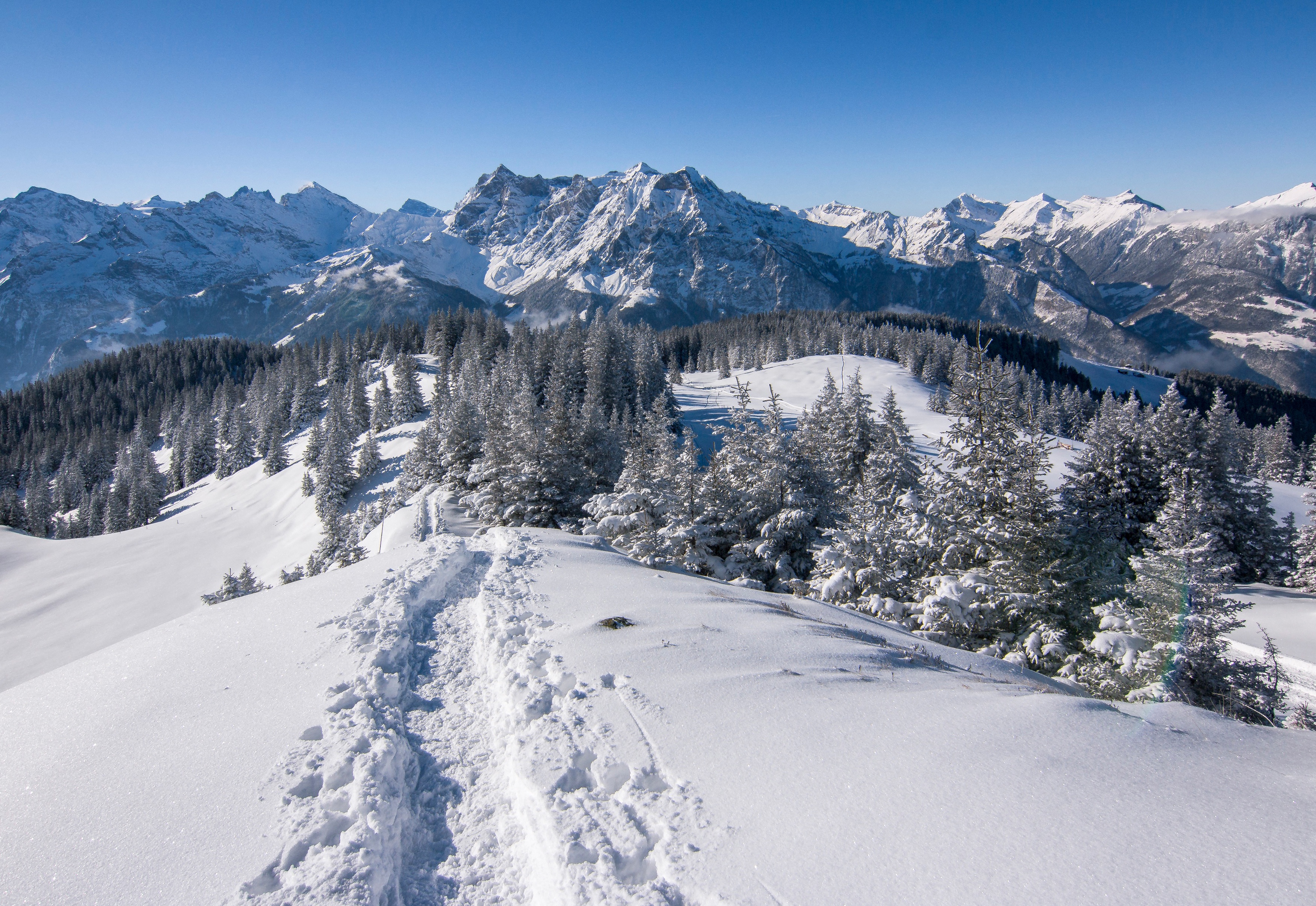 Скачать обои бесплатно Зима, Снег, Гора, Альпы, Швейцария, Земля/природа картинка на рабочий стол ПК