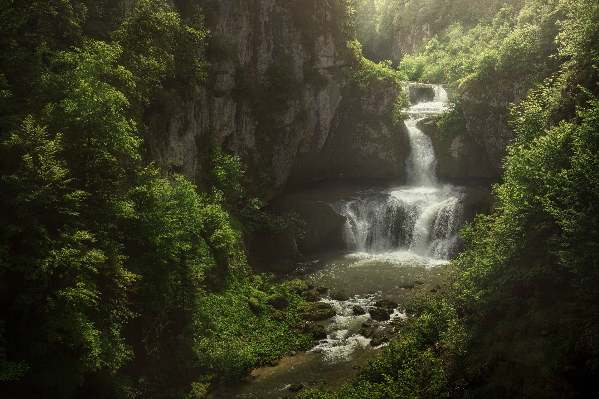 Free download wallpaper Nature, Waterfalls, Waterfall, Earth, Cliff, River on your PC desktop