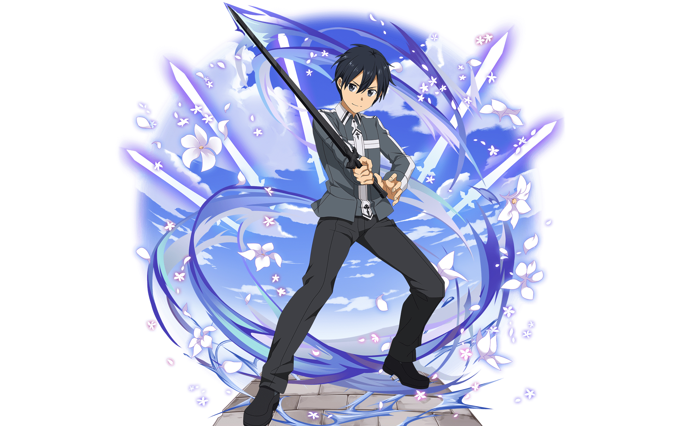Laden Sie das Schwert, Blaue Augen, Animes, Schwarzes Haar, Sword Art Online, Kirito (Schwertkunst Online), Schwertkunst Online: Alicization, Sword Art Online: Memory Defrag-Bild kostenlos auf Ihren PC-Desktop herunter