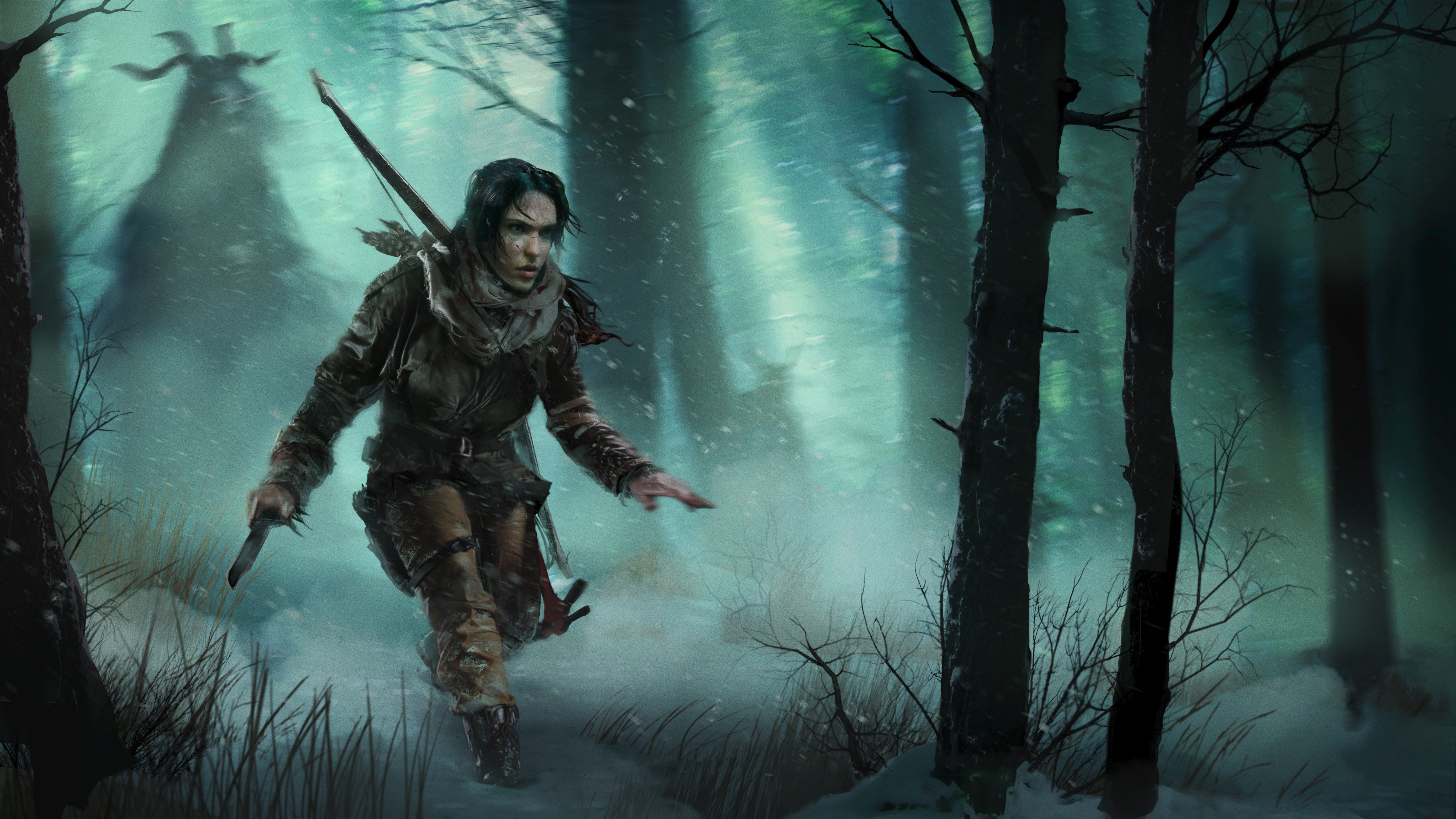 Download mobile wallpaper Winter, Tomb Raider, Forest, Video Game, Lara Croft, Rise Of The Tomb Raider for free.