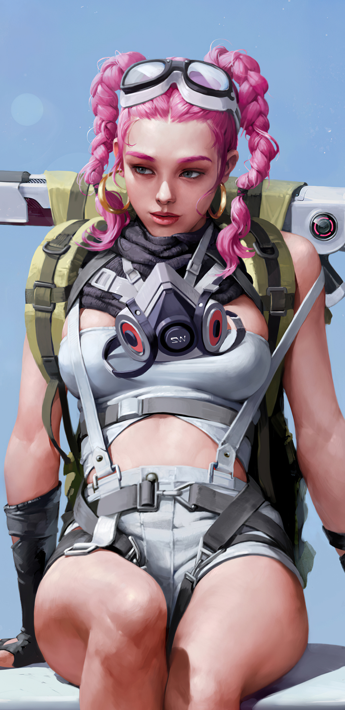 Download mobile wallpaper Sci Fi, Women, Futuristic, Pink Hair, Braid for free.