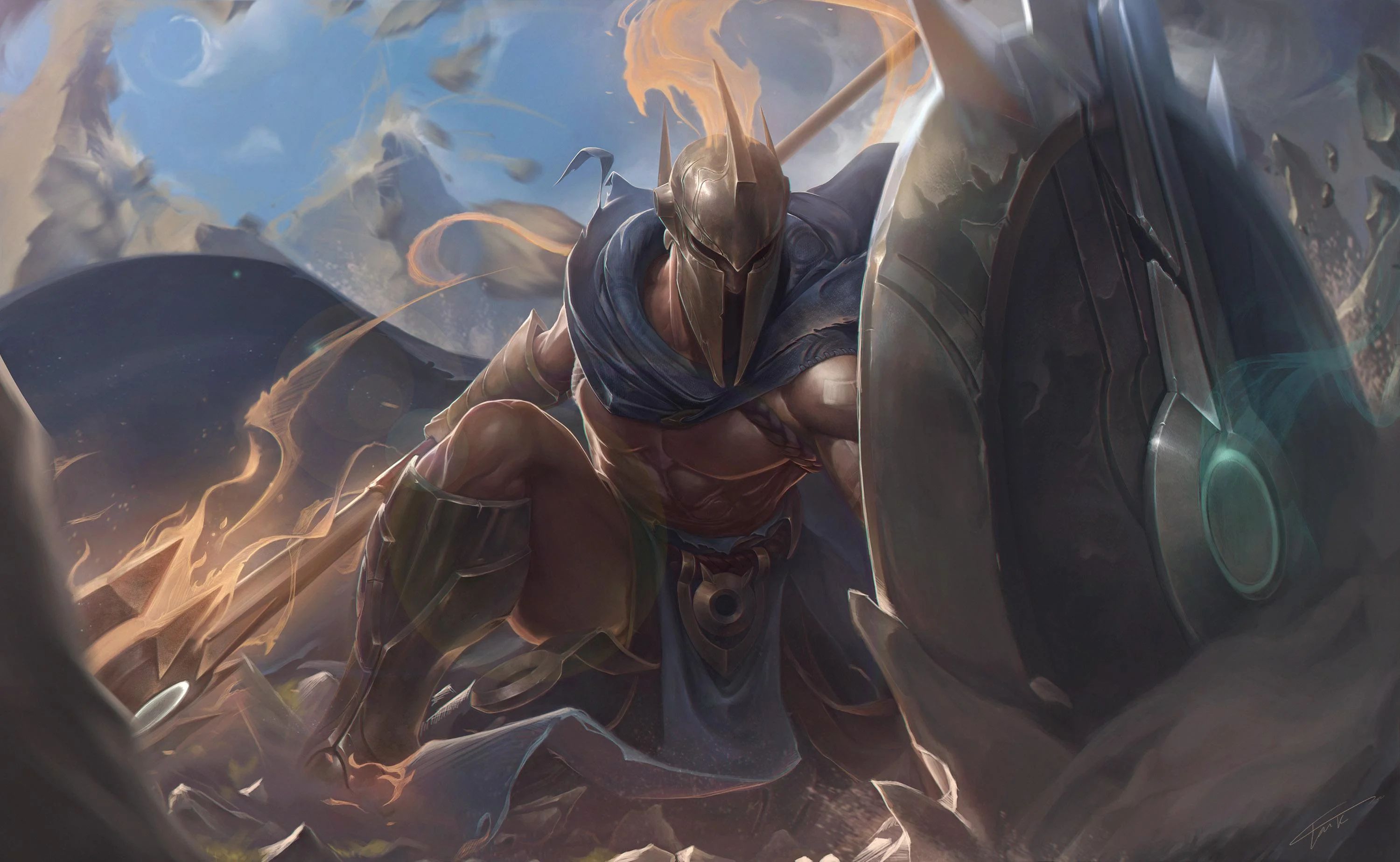 Download mobile wallpaper League Of Legends, Shield, Warrior, Video Game, Pantheon (League Of Legends) for free.