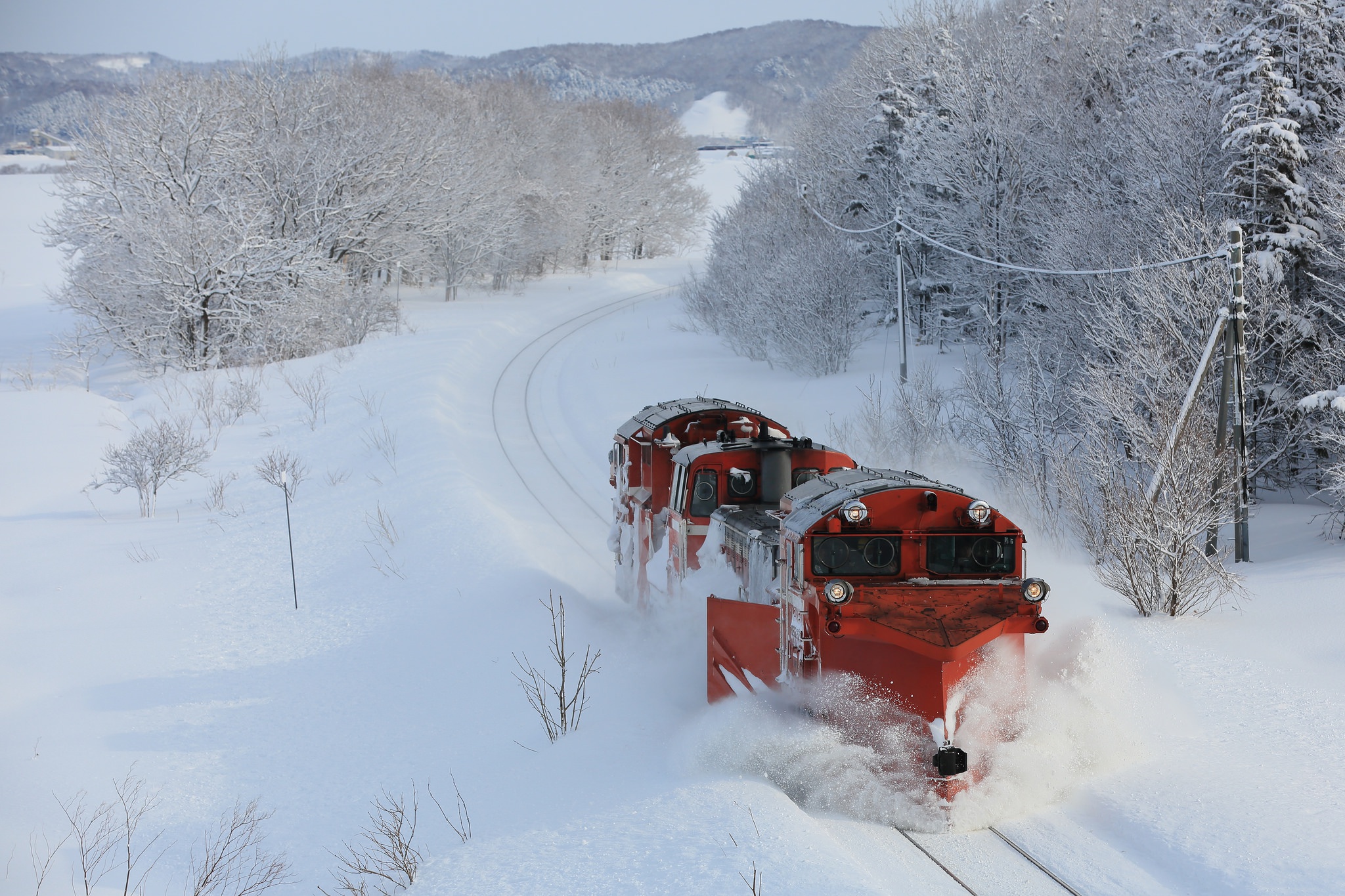 Laden Sie das Winter, Schnee, Zug, Lokomotive, Fahrzeuge-Bild kostenlos auf Ihren PC-Desktop herunter
