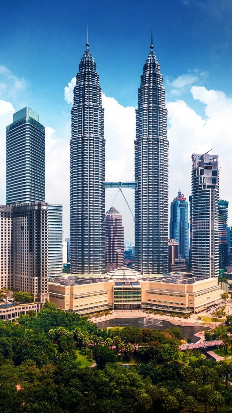 man made, kuala lumpur, malaysia, petronas towers, cities Phone Background