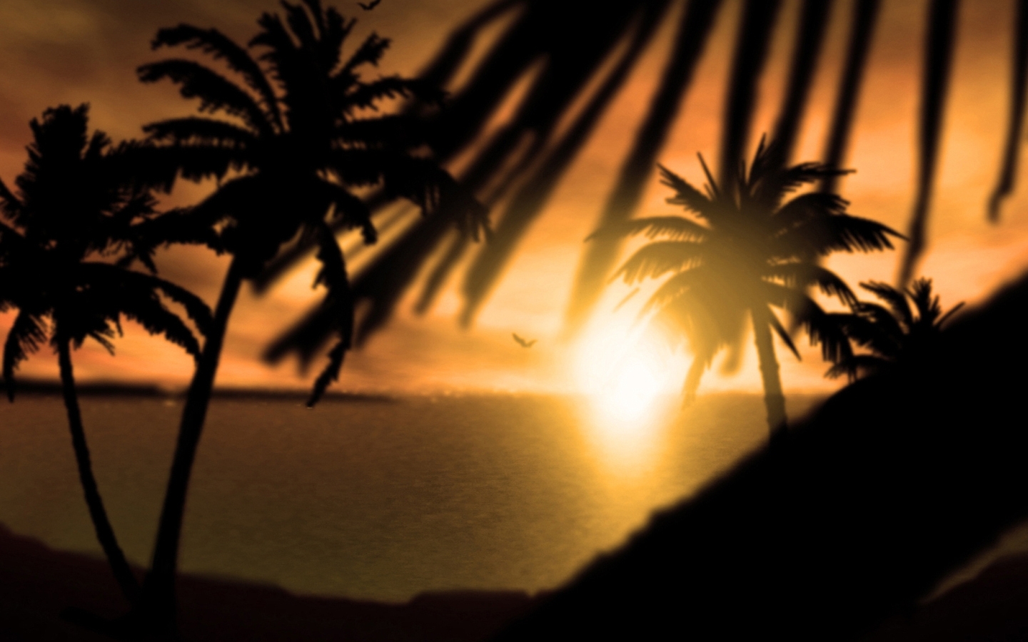 Download mobile wallpaper Sun, Landscape, Palms for free.