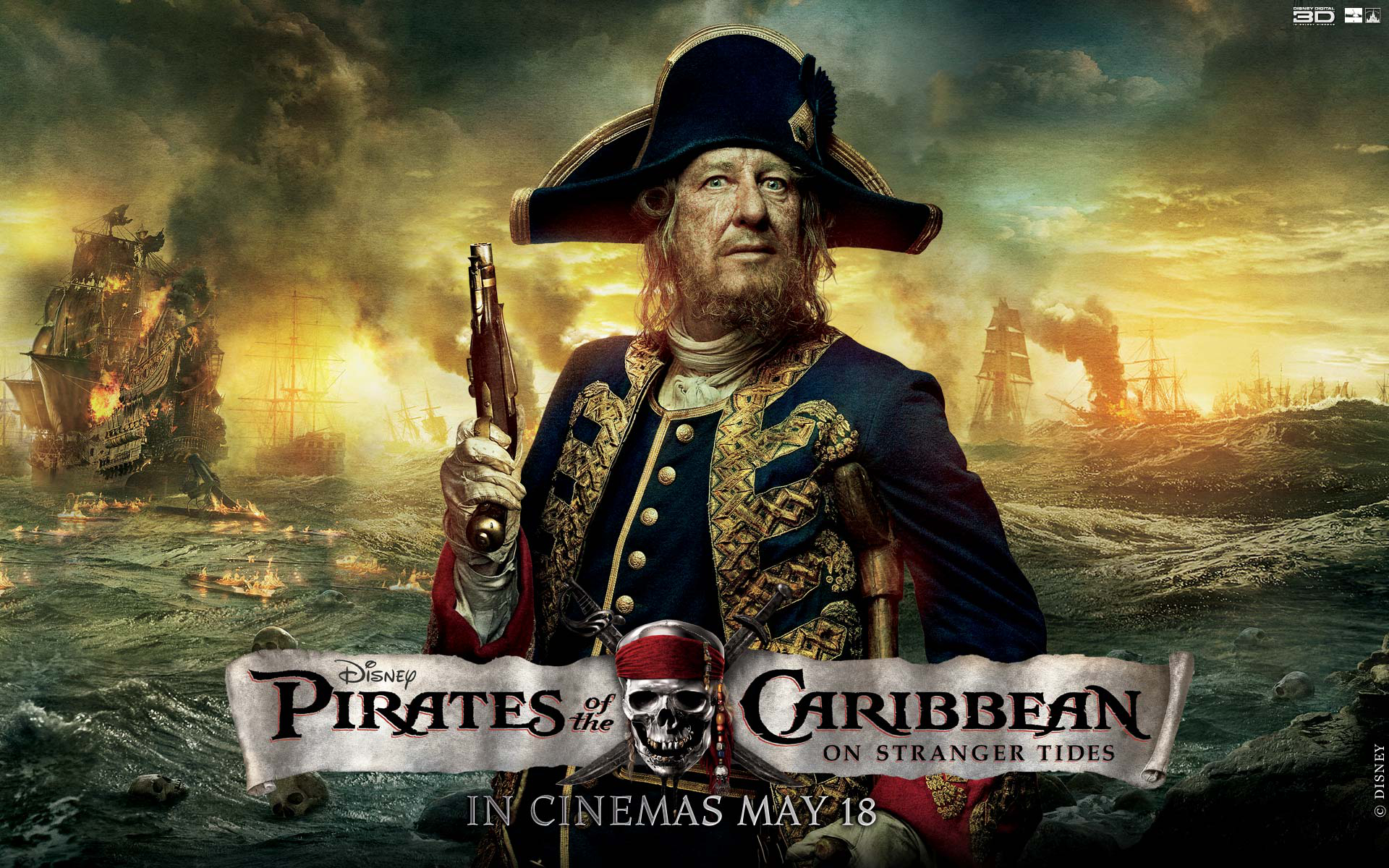 movie, pirates of the caribbean: on stranger tides, geoffrey rush, hector barbossa, pirates of the caribbean