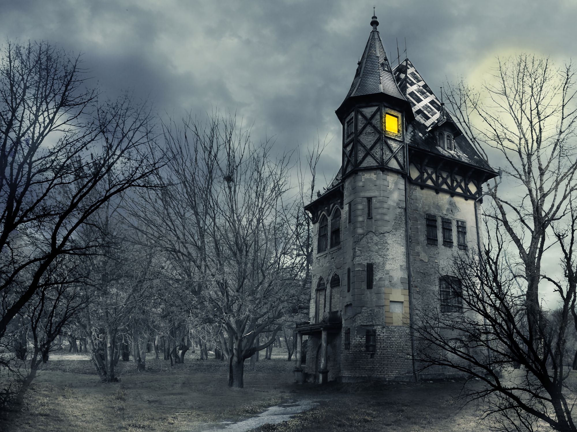 Download mobile wallpaper Gothic, Dark, Castle, Haunted for free.