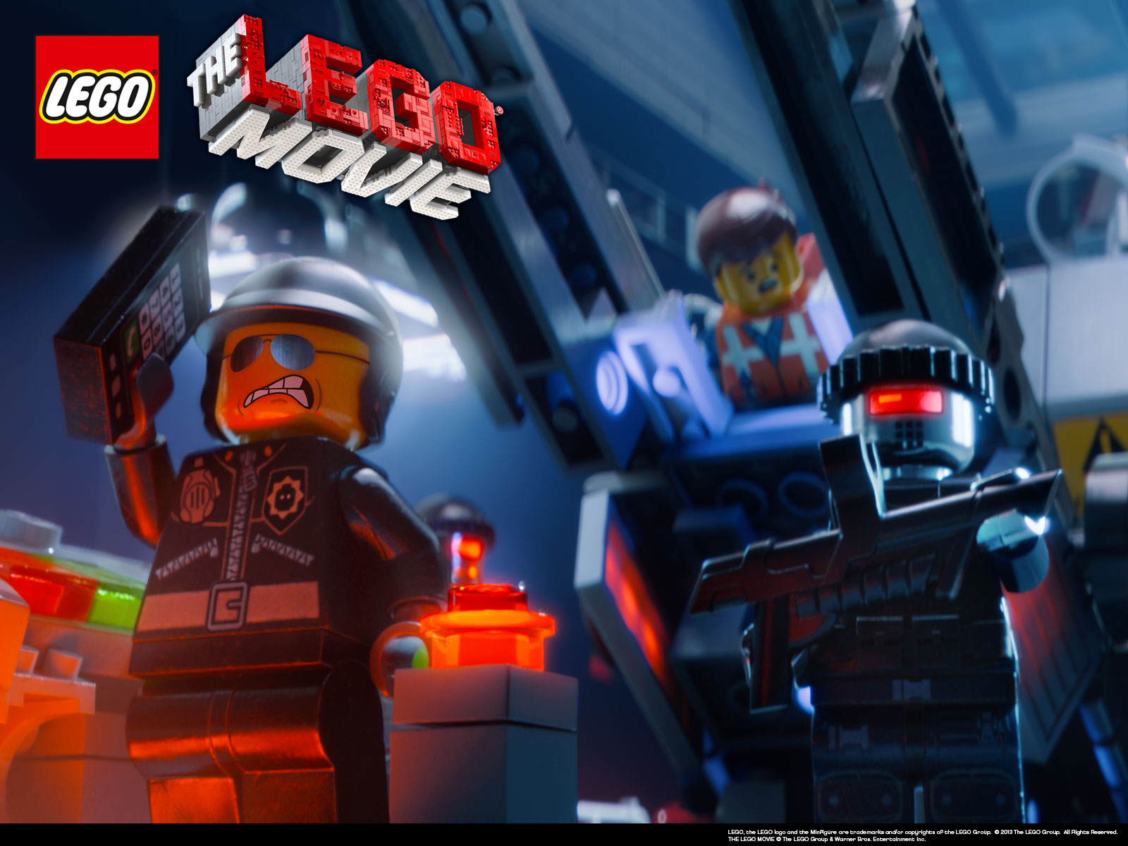 movie, the lego movie, cop, emmet (the lego movie), lego, logo, robot, text