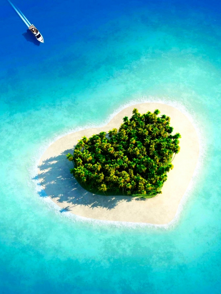 Handy-Wallpaper Strand, Sommer, Insel, Tropisch, Malediven, Herz, Erde/natur kostenlos herunterladen.